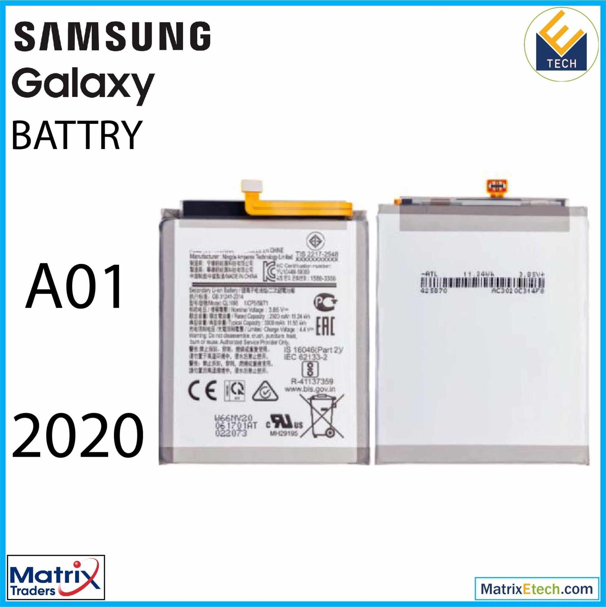 Samsung Galaxy A01 (A015 2020) Replacement Battery (GB31241 - 2014) - Matrix Traders