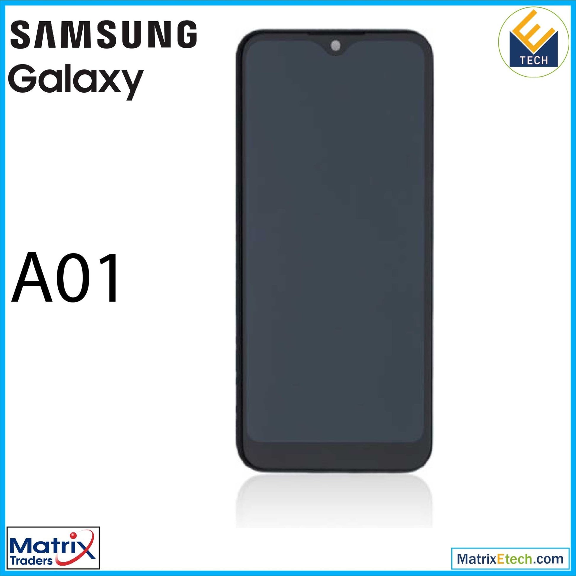 Samsung Galaxy A01 LCD Assembly With Frame (US Model) (TYPE - C Frame) (Refurbished) - Matrix Traders