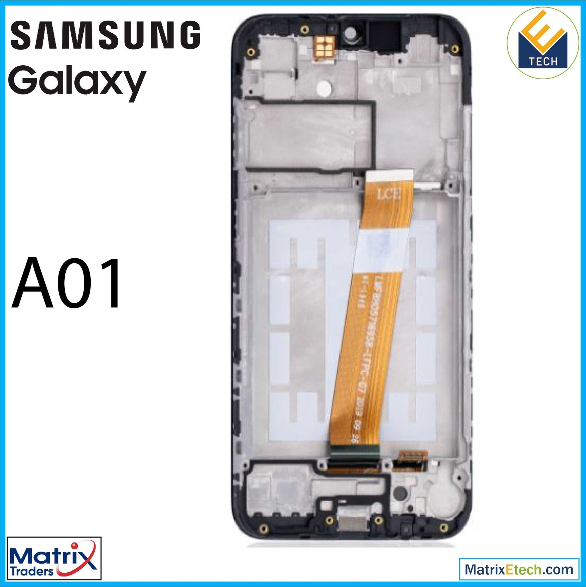 Samsung Galaxy A01 LCD Assembly With Frame (US Model) (TYPE - C Frame) (Refurbished) - Matrix Traders