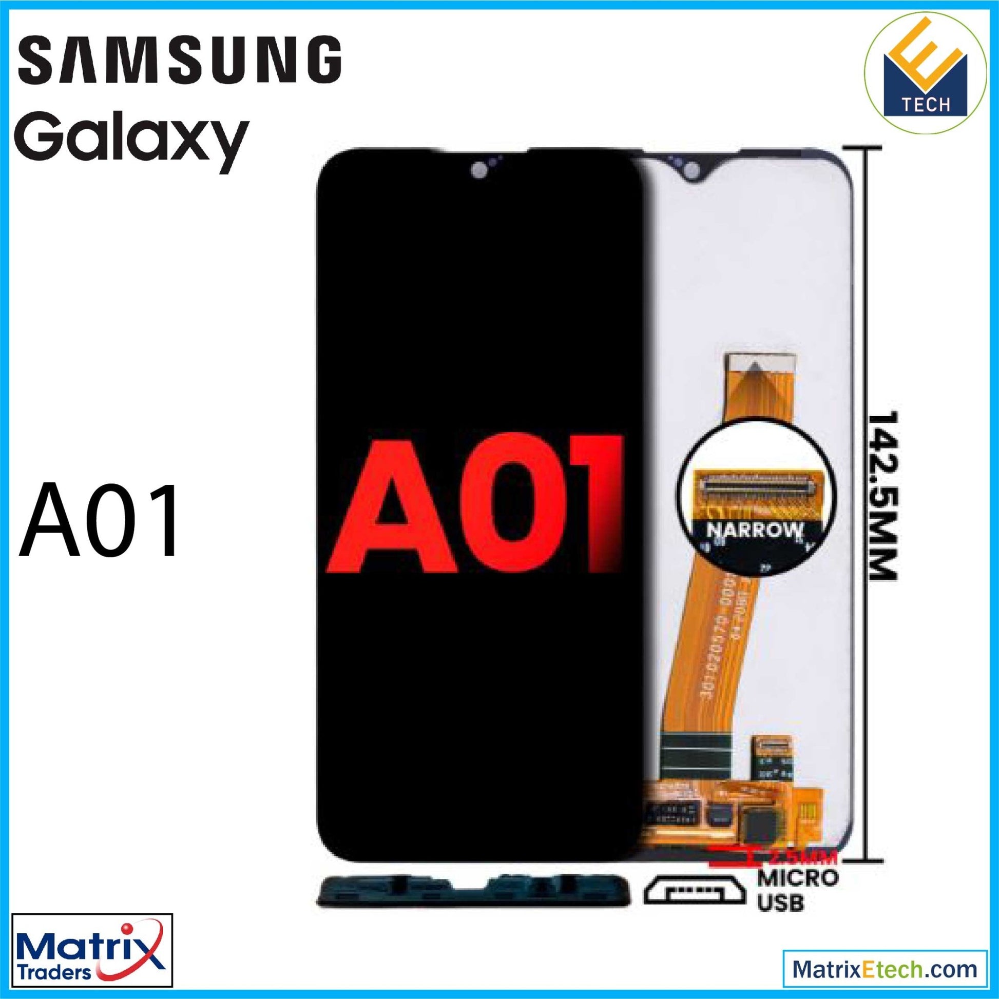 Samsung Galaxy A01 LCD Assembly Without Frame (Aftermarket Plus) - Matrix Traders