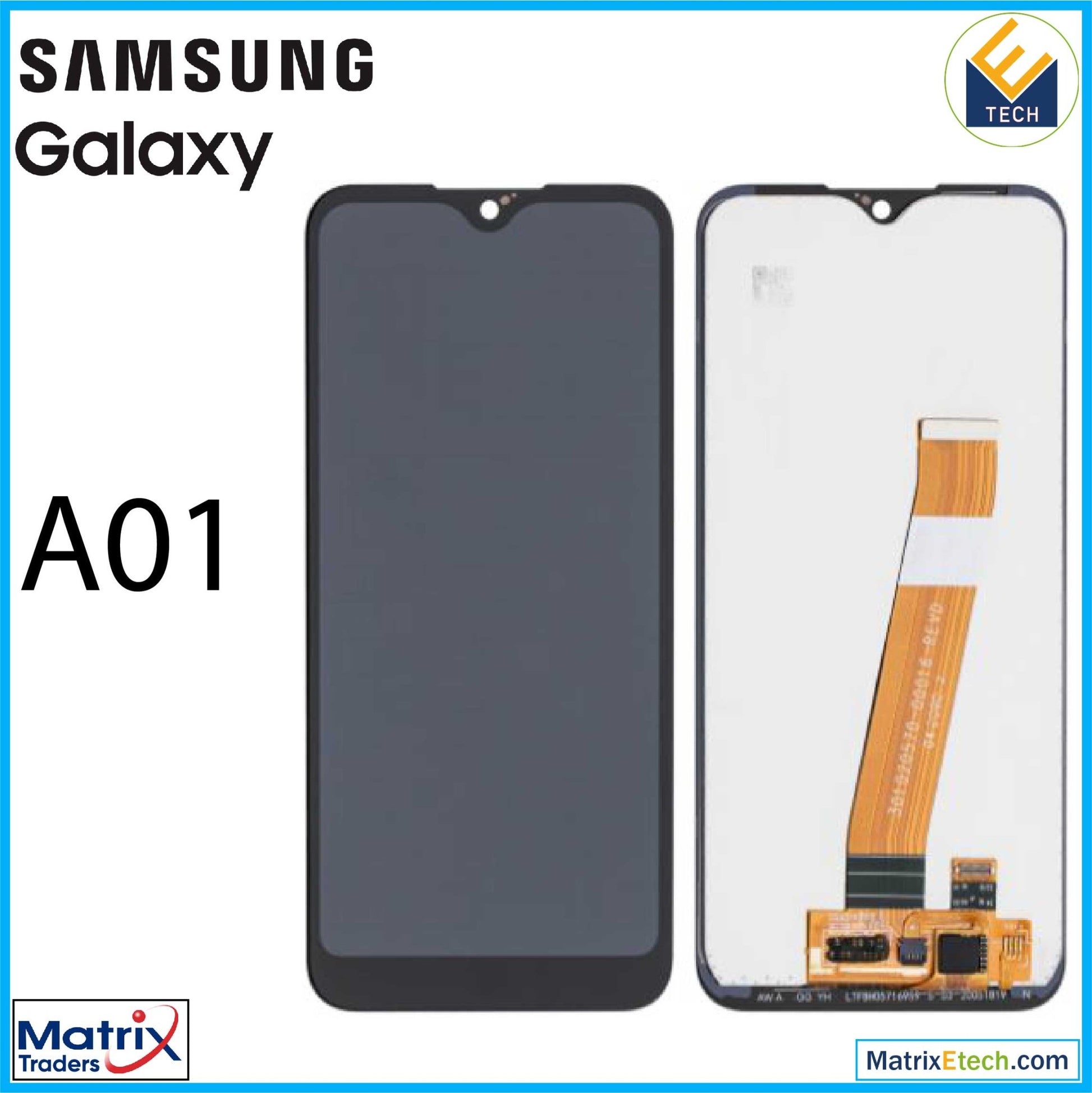 Samsung Galaxy A01 LCD Assembly Without Frame (US Model) (TYPE - C Frame) (Refurbished) - Matrix Traders