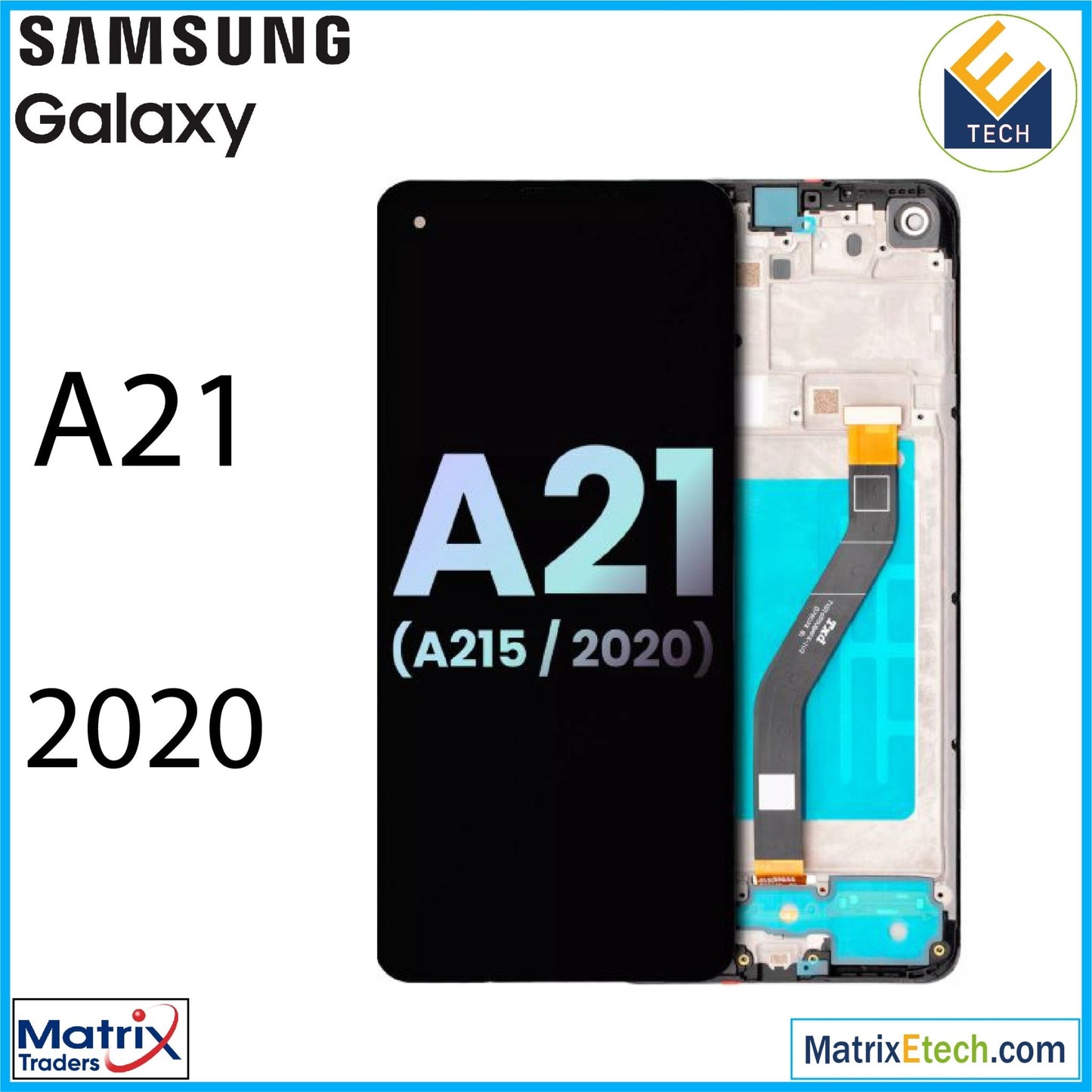 Samsung Galaxy A21 (A215 2020) LCD Assembly With Frame (Service Pack) - Matrix Traders