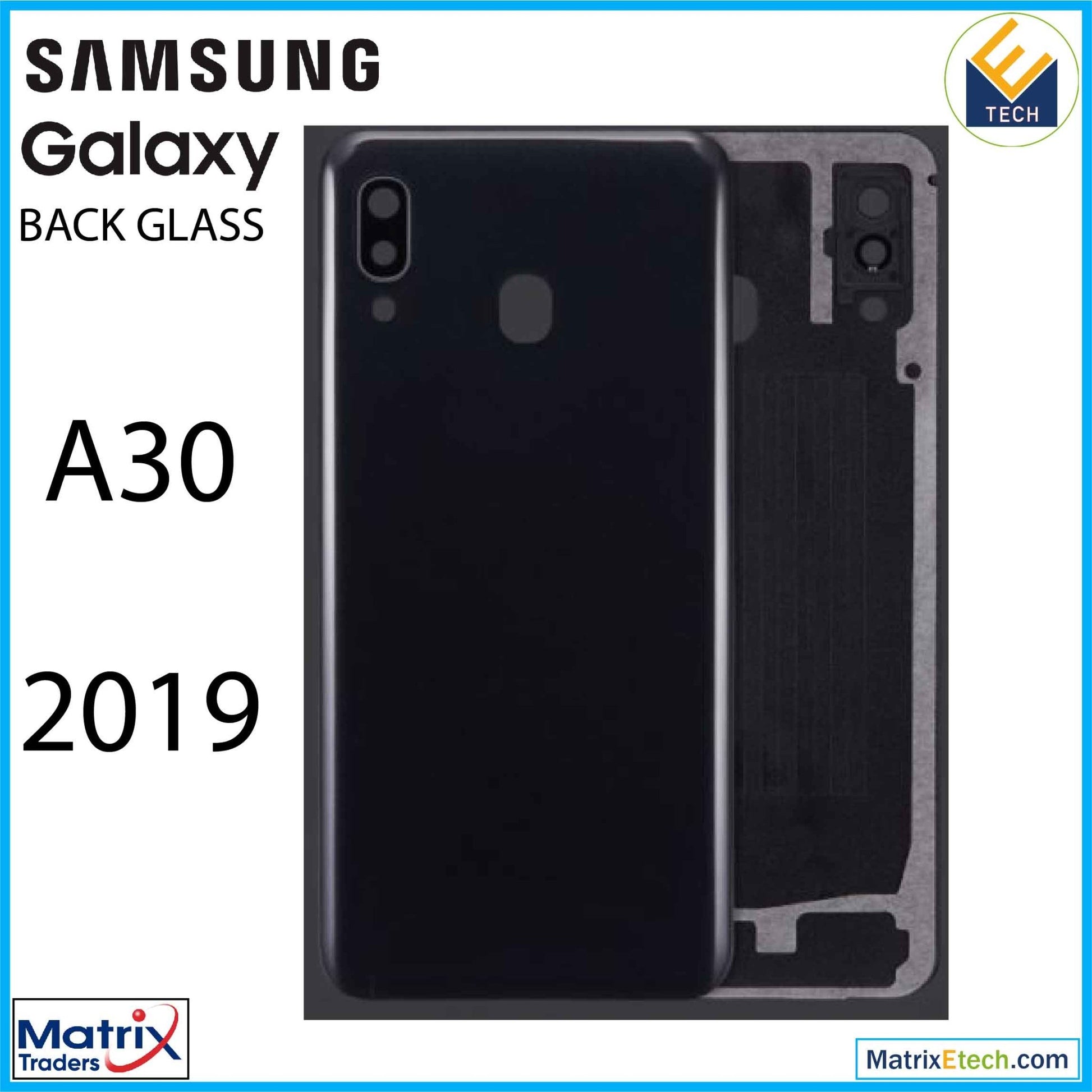 Samsung Galaxy A30 (A305 2019) Back cover Glass With Camera Lens - Matrix Traders