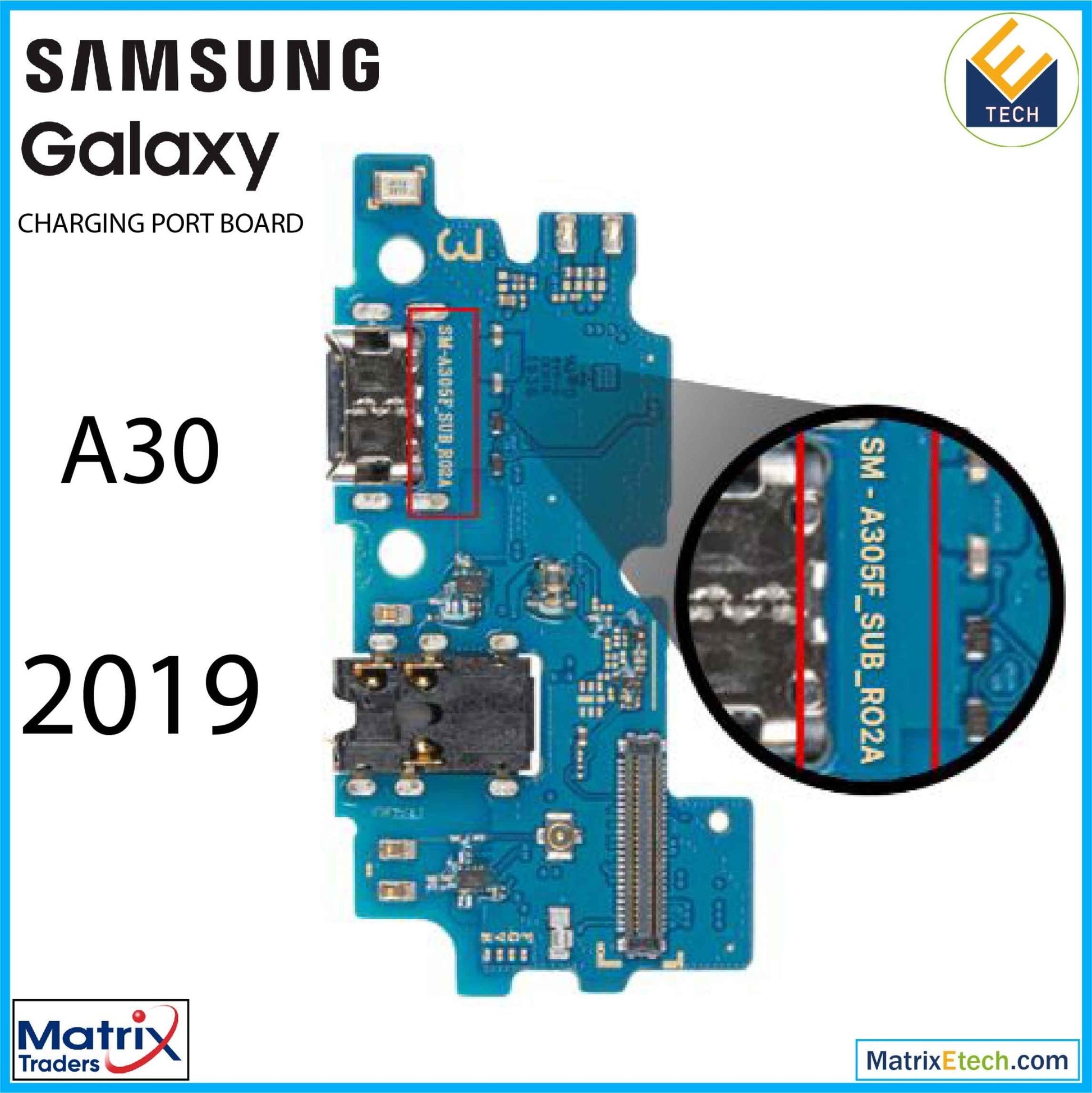 Samsung Galaxy A30 (A305 2019) Charging Port With headphone Jack - Matrix Traders