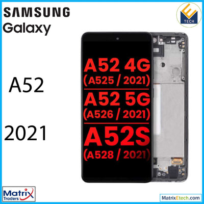 Samsung Galaxy A52 4G (A525 2021) OLED Assembly With Frame (6.46) (Aftermarket Plus) - Matrix Traders