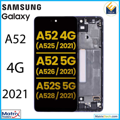 Samsung Galaxy A52 4G (A525 2021) OLED Assembly With Frame (Refurbished) - Matrix Traders