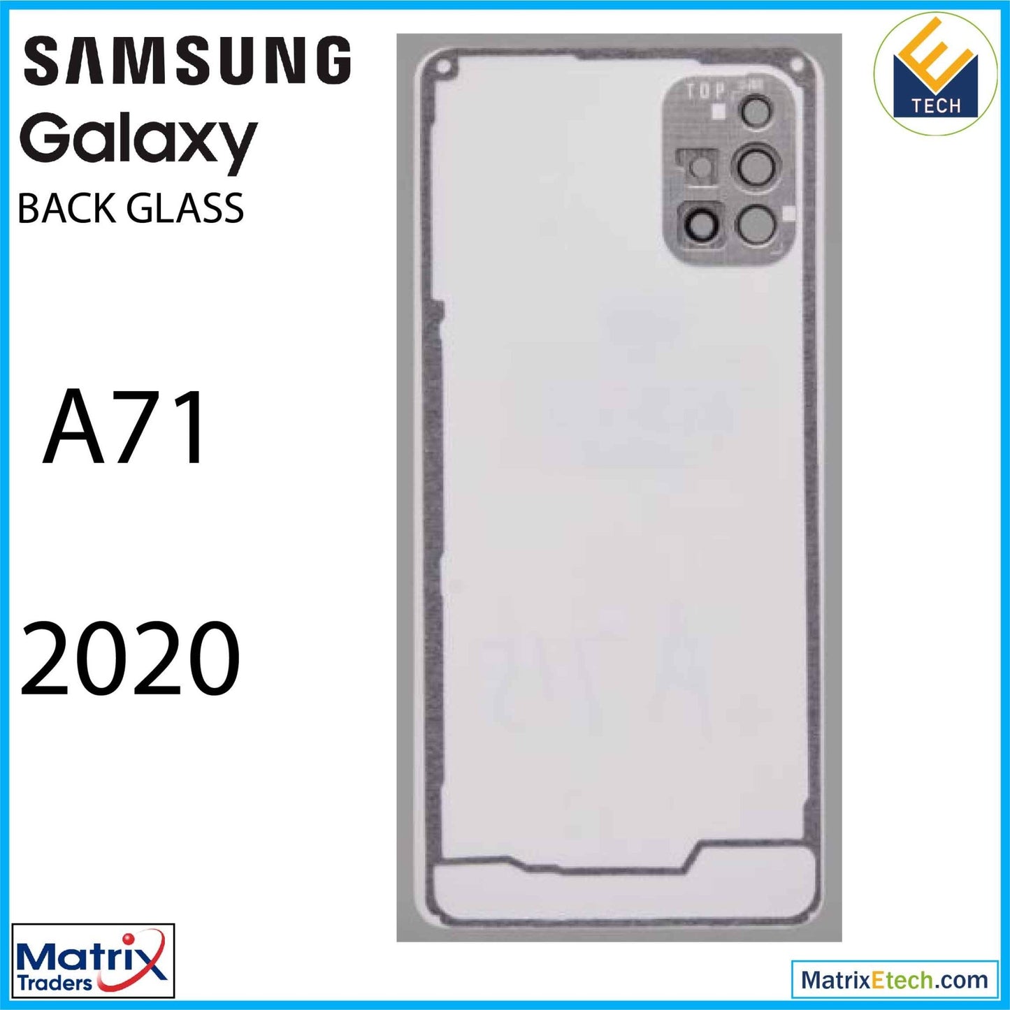 Samsung Galaxy A71 (A715 2020) Back cover Glass With Camera Lens - Matrix Traders