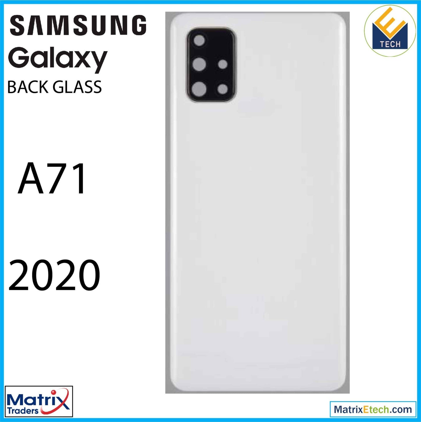 Samsung Galaxy A71 (A715 2020) Back cover Glass With Camera Lens - Matrix Traders