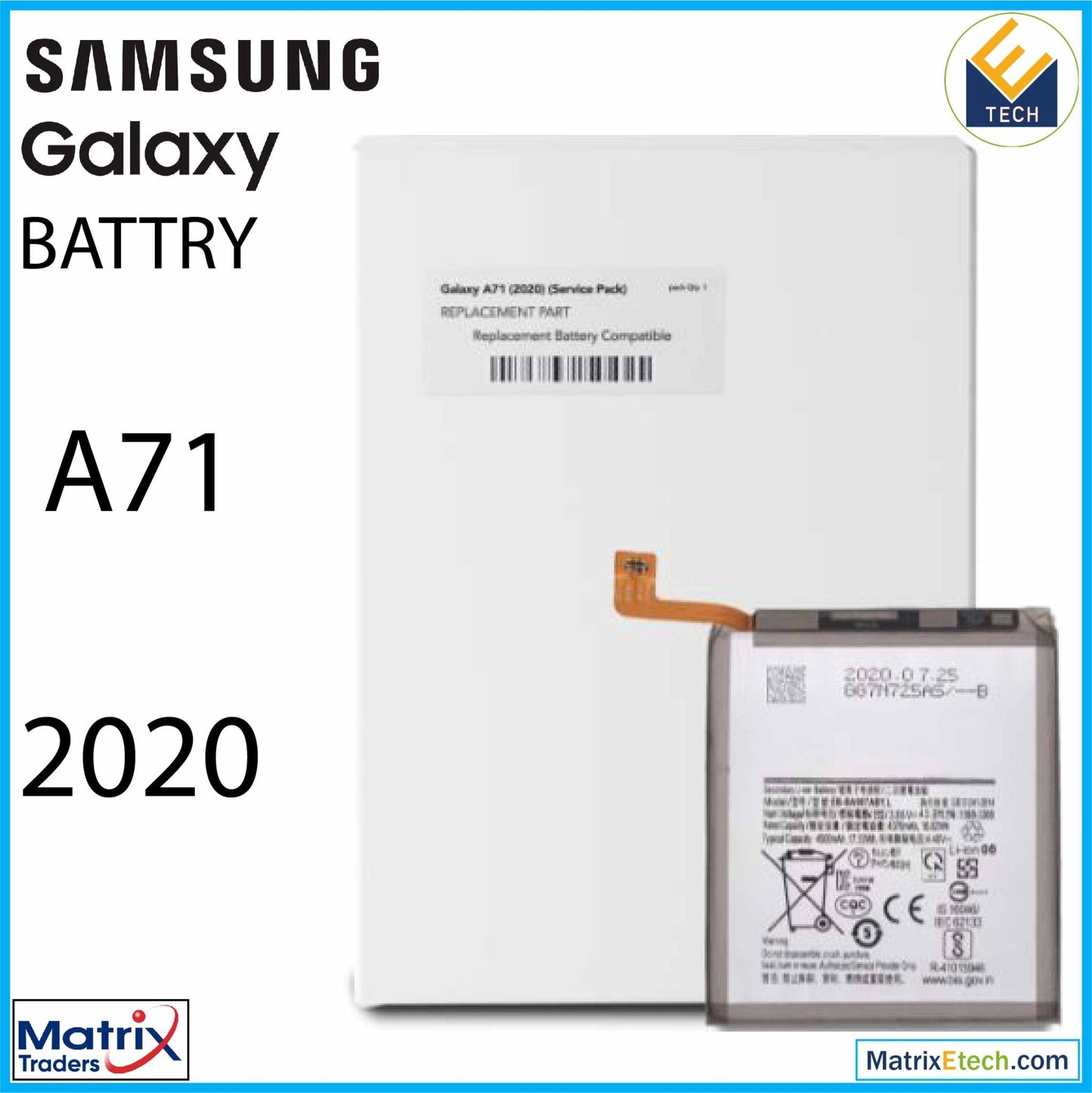 Samsung Galaxy A71 (A715 2020) Replacement Battery (EB - BA715ABY) (Service Pack) - Matrix Traders