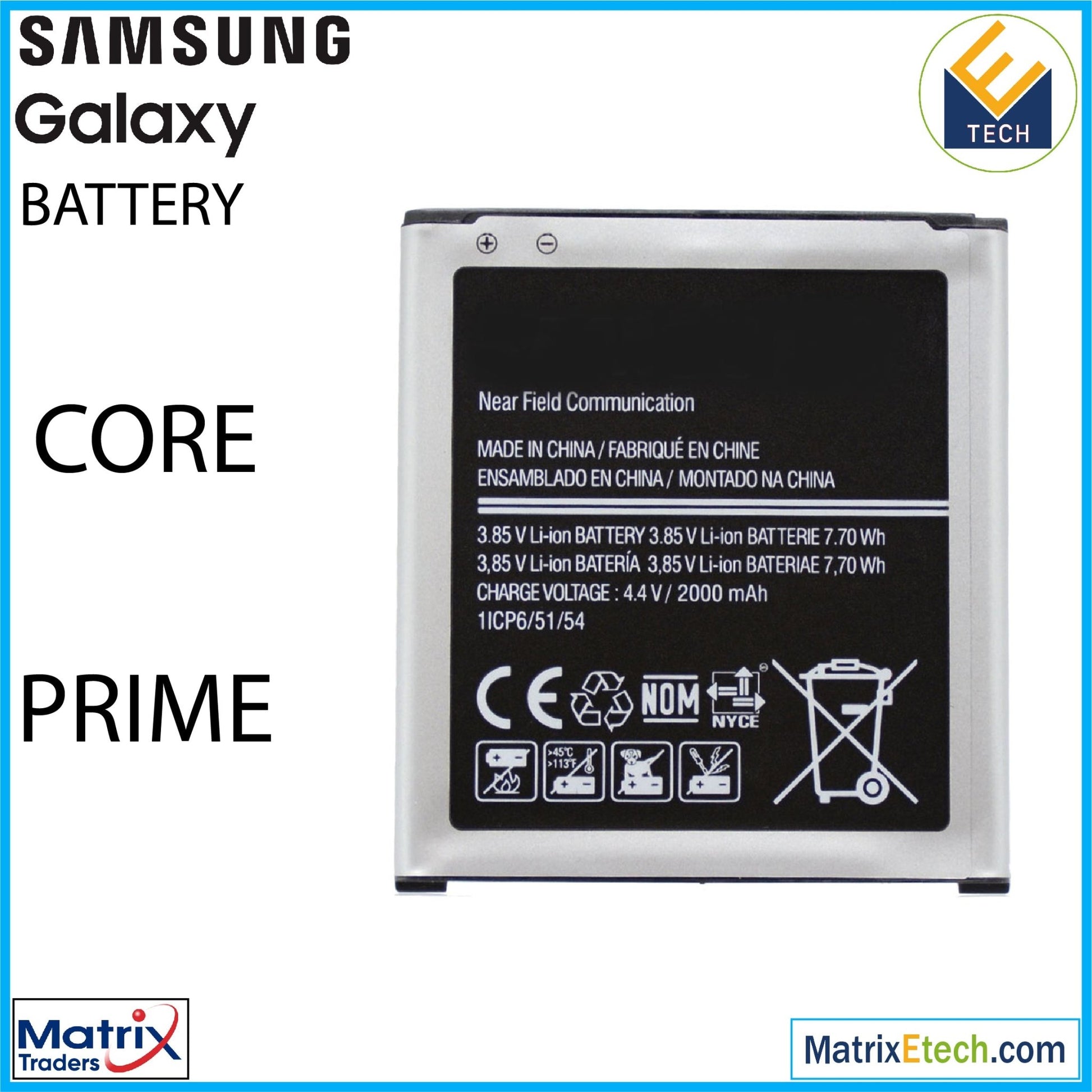 Samsung Galaxy Core Prime Replacement Battery (G360) - Matrix Traders