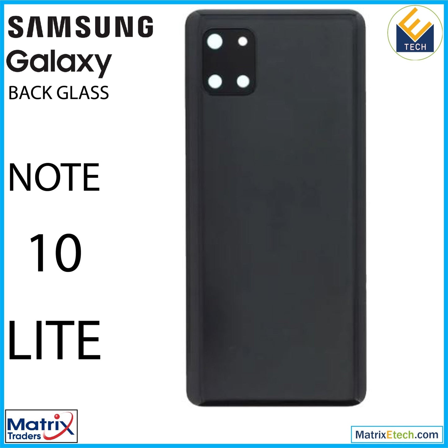 Samsung Galaxy Note 10 Lite Back Cover Glass With Camera Lens (Service Pack) - Matrix Traders