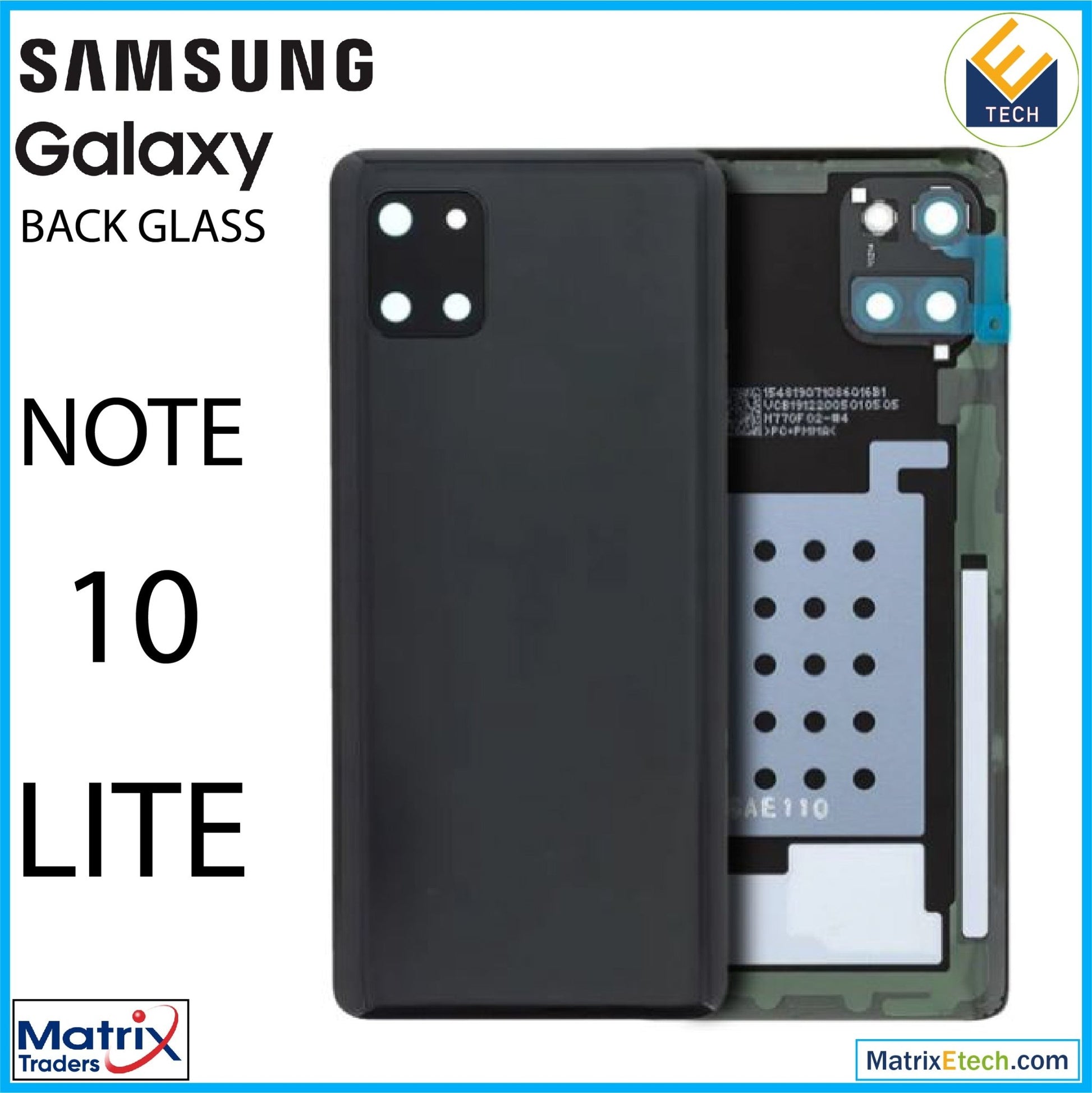 Samsung Galaxy Note 10 Lite Back Cover Glass With Camera Lens (Service Pack) - Matrix Traders