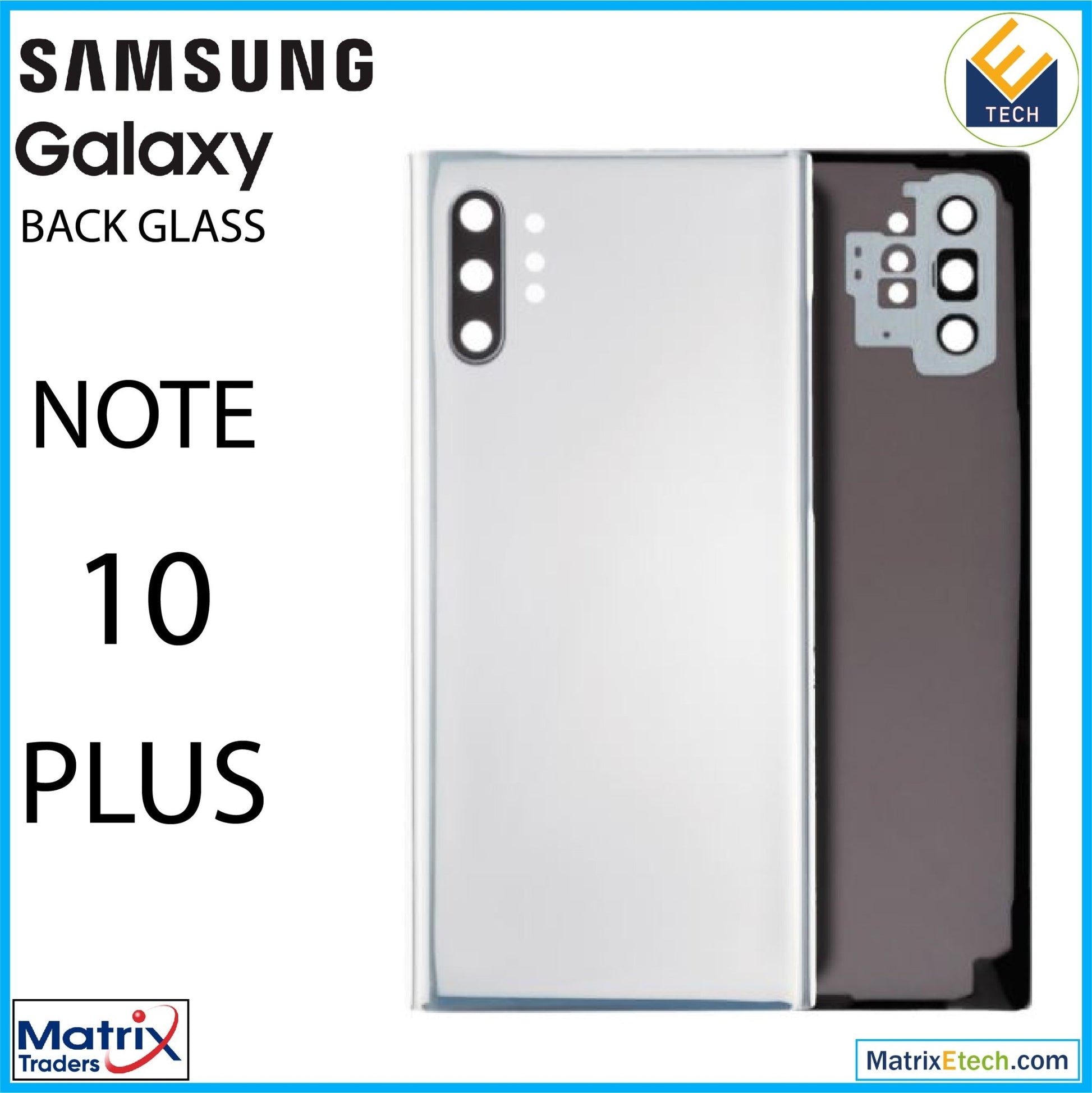 Samsung Galaxy Note 10 Plus 5G Back Cover Glass With Camera Lens (Aftermarket Plus) - Matrix Traders