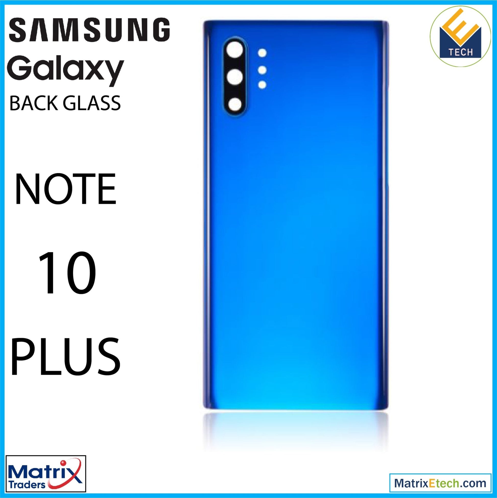 Samsung Galaxy Note 10 Plus 5G Back Cover Glass With Camera Lens (Aftermarket Plus) - Matrix Traders