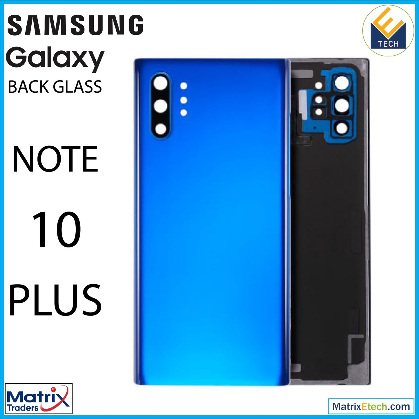 Samsung Galaxy Note 10 Plus 5G Back Cover Glass With Camera Lens (Aftermarket Plus) - Matrix Traders