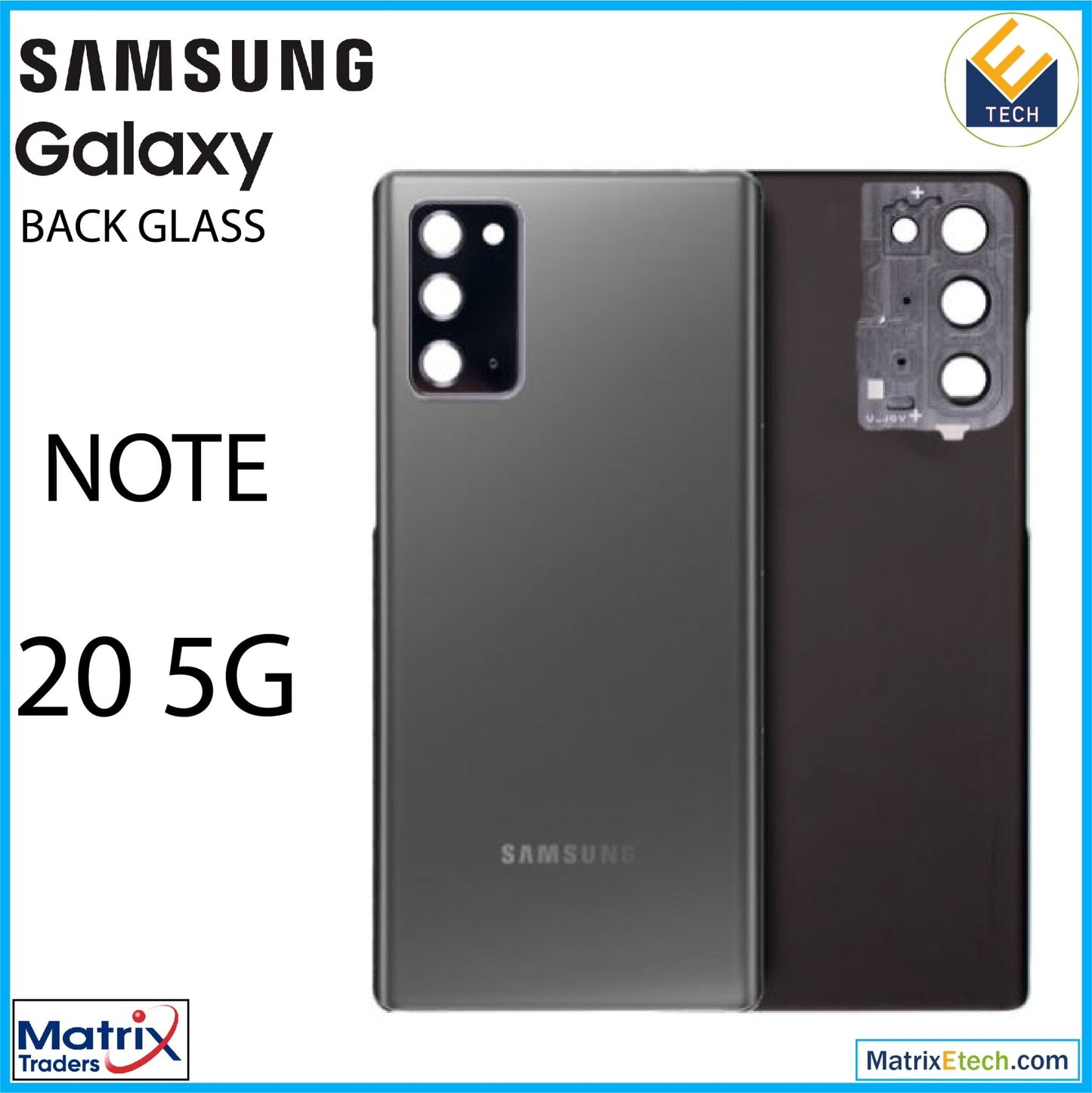 Samsung Galaxy Note 20 5G Back cover Glass With Adhesive (Service Pack) - Matrix Traders