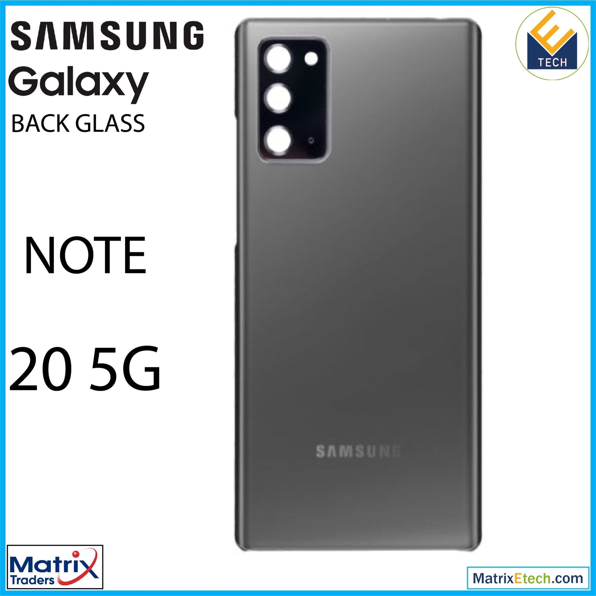 Samsung Galaxy Note 20 5G Back cover Glass With Adhesive (Service Pack) - Matrix Traders