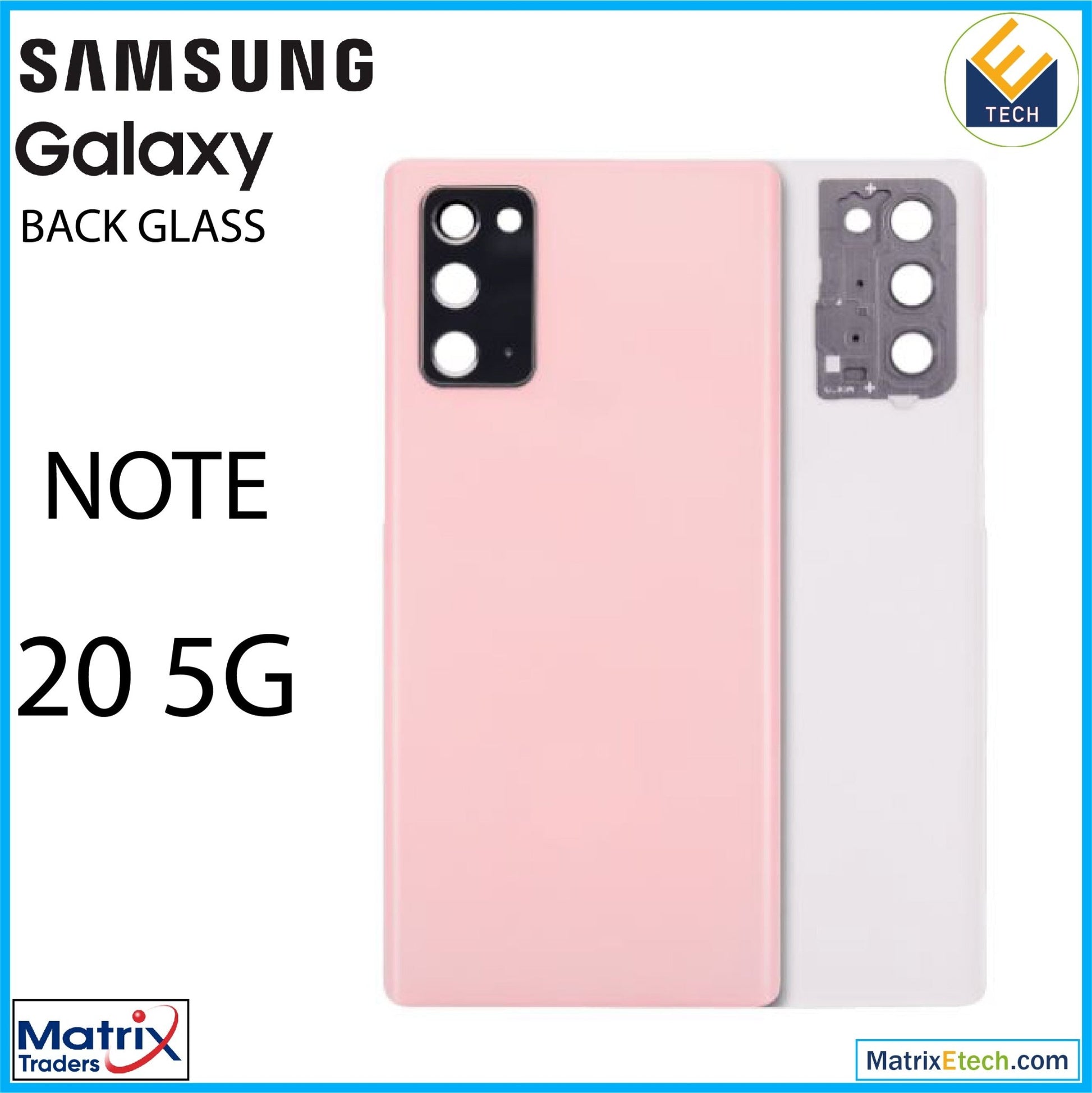 Samsung Galaxy Note 20 5G Back Cover Glass With Camera Lens (Aftermarket Plus) - Matrix Traders