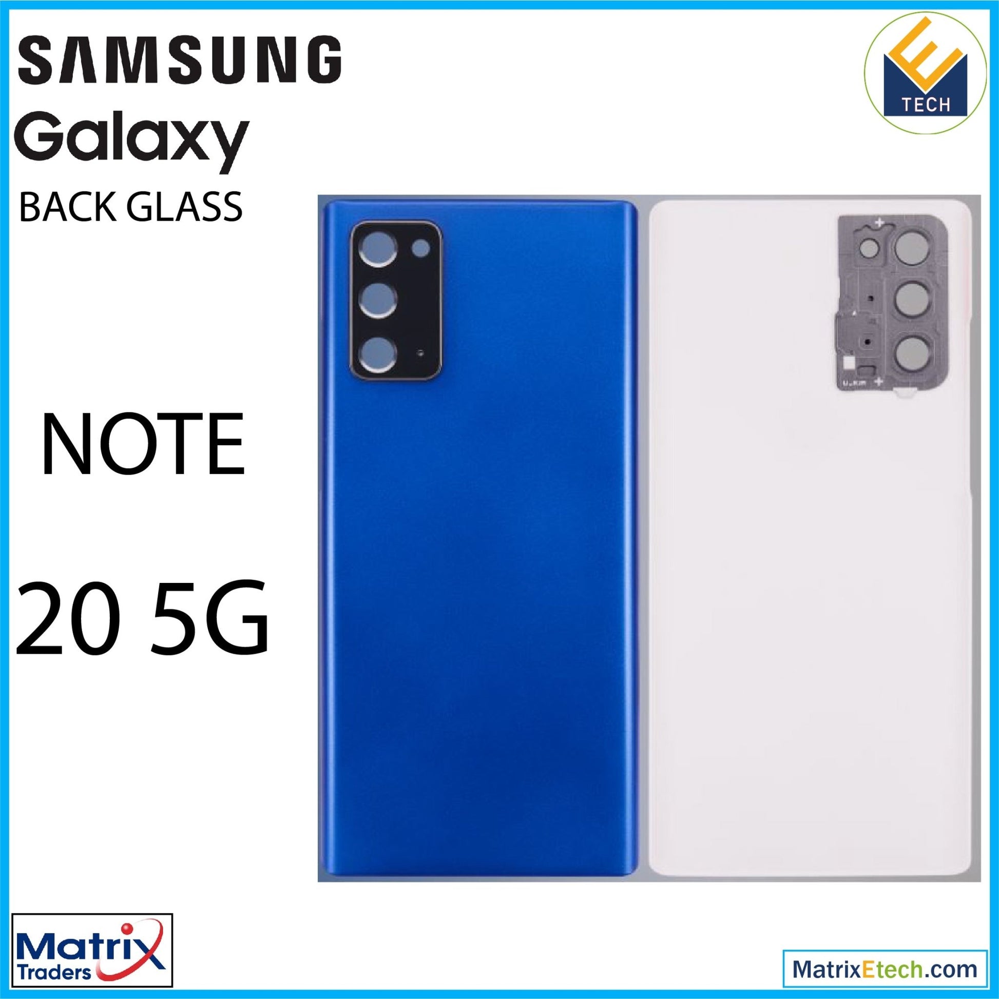 Samsung Galaxy Note 20 5G Back Cover Glass With Camera Lens (Aftermarket Plus) - Matrix Traders