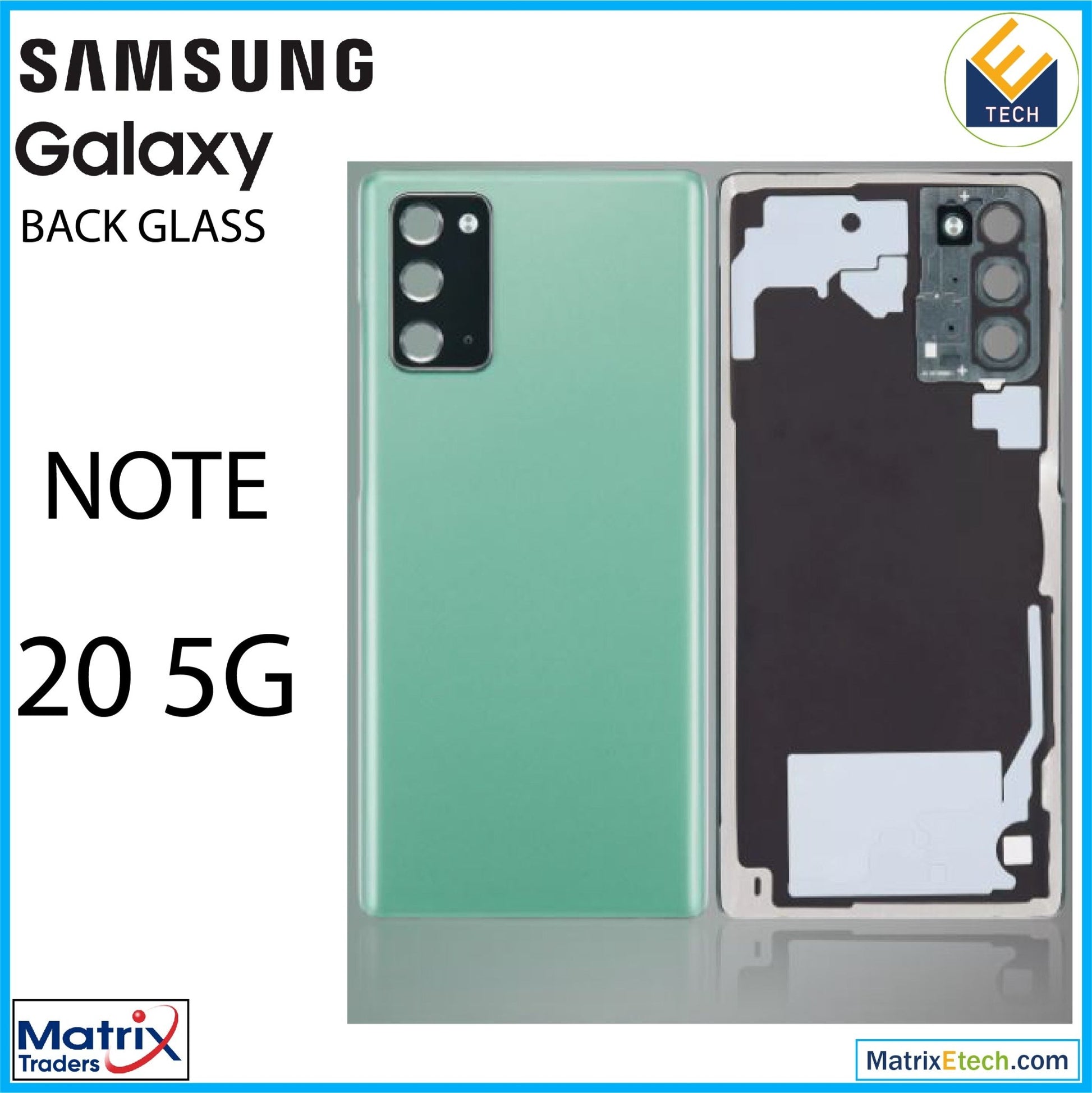 Samsung Galaxy Note 20 5G Back Cover Glass With Camera Lens (Aftermarket Plus) - Matrix Traders