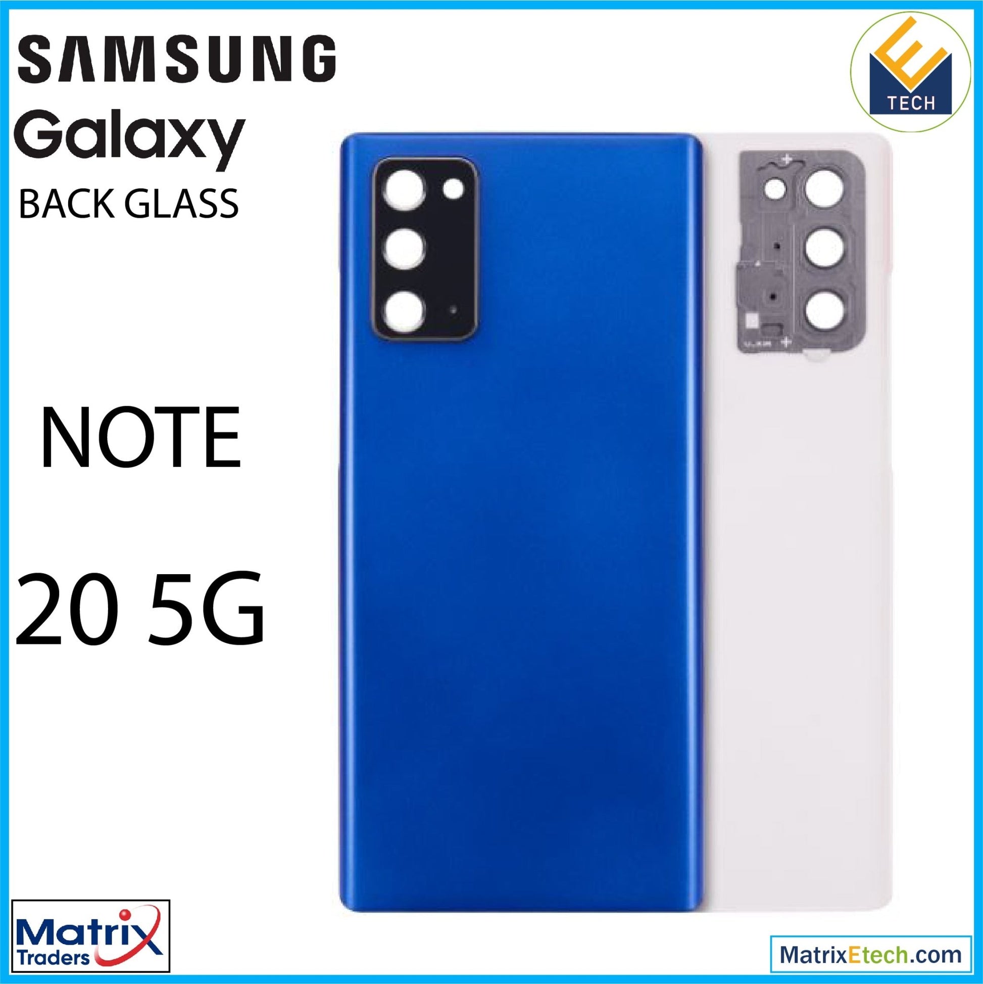 Samsung Galaxy Note 20 5G Back Cover Glass With Camera Lens (Aftermarket Plus) - Matrix Traders