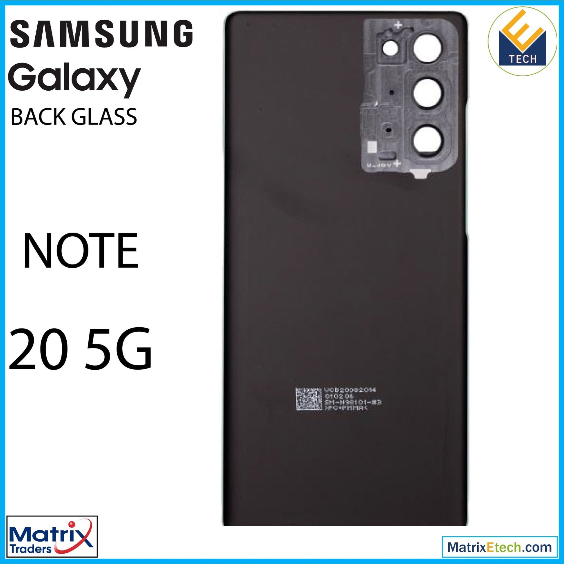 Samsung Galaxy Note 20 5G Back Cover Glass With Camera Lens (Aftermarket Plus) - Matrix Traders