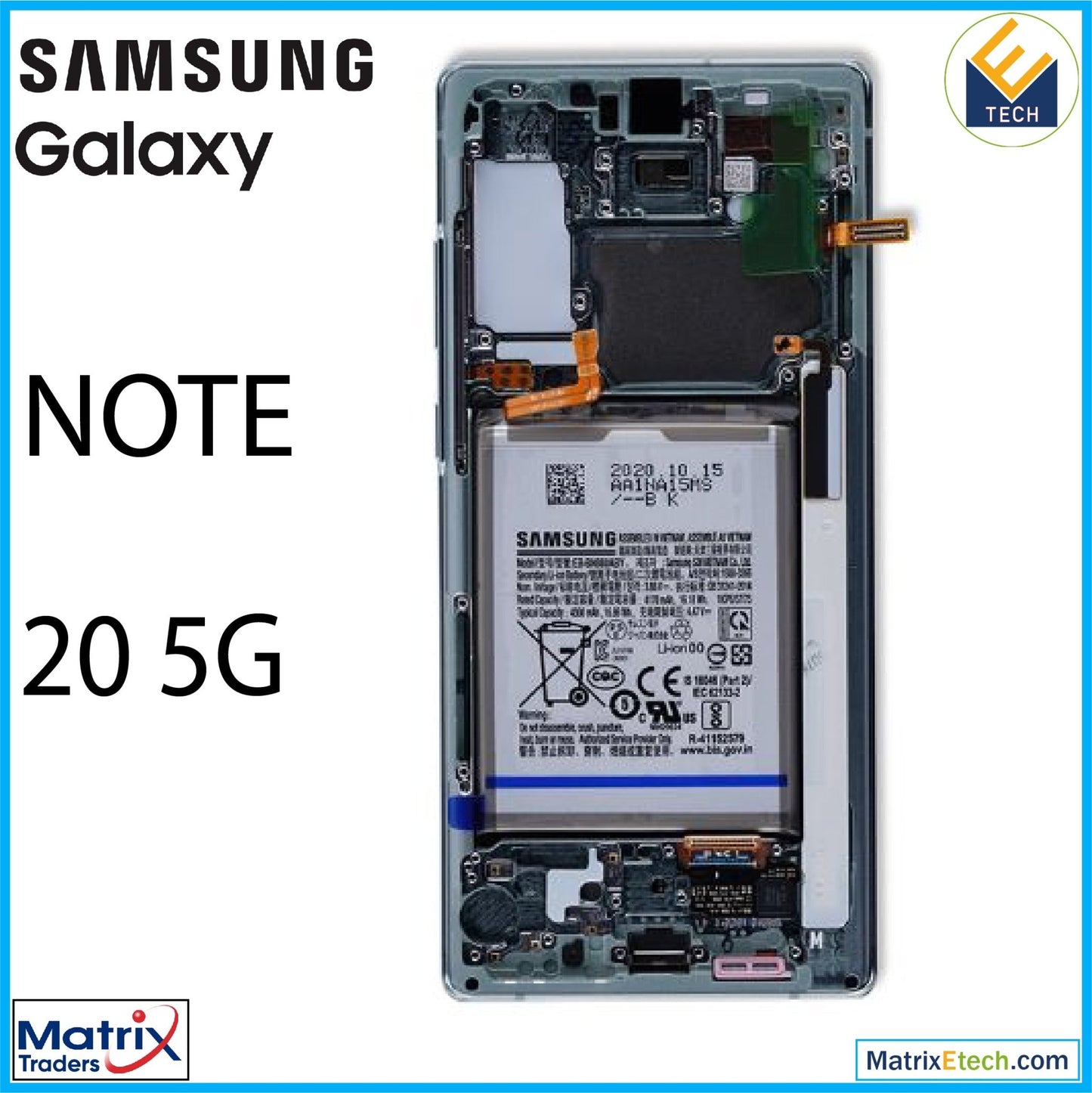 Samsung Galaxy Note 20 5G OLED Assembly With Frame - Matrix Traders