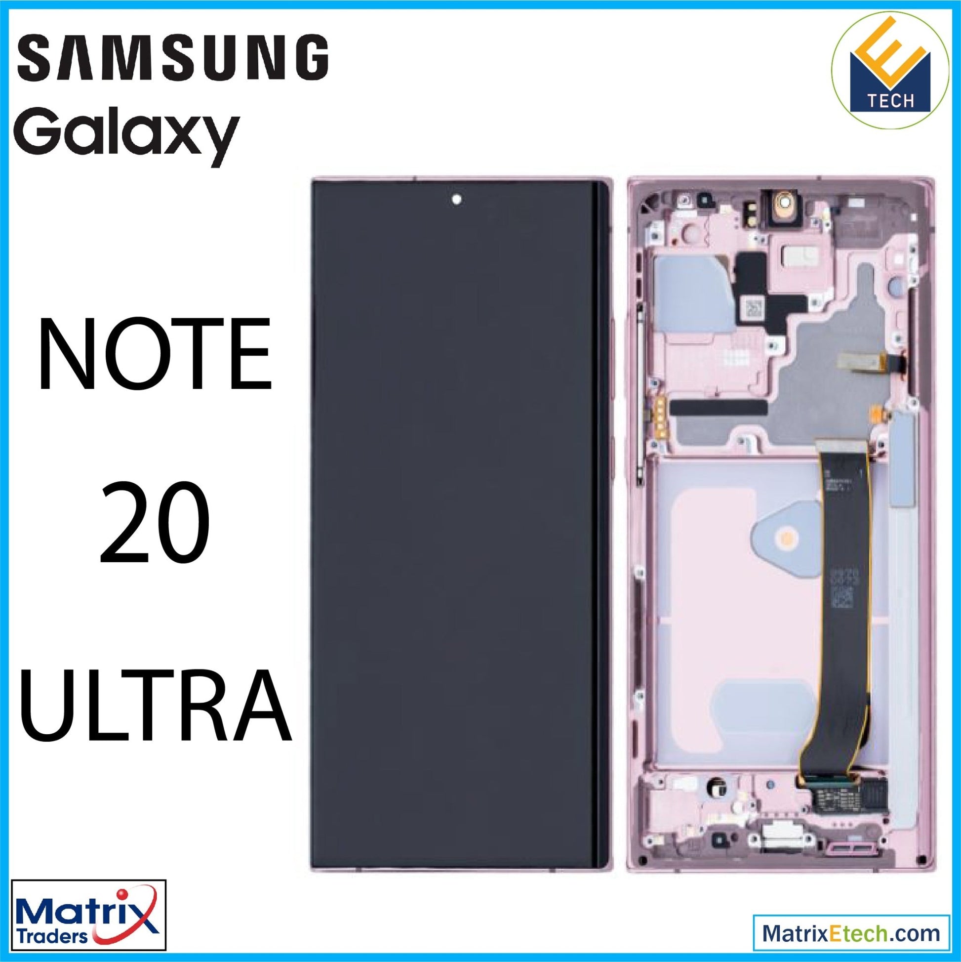 Samsung Galaxy Note 20 Ultra 5G OLED Assembly With Frame - Matrix Traders