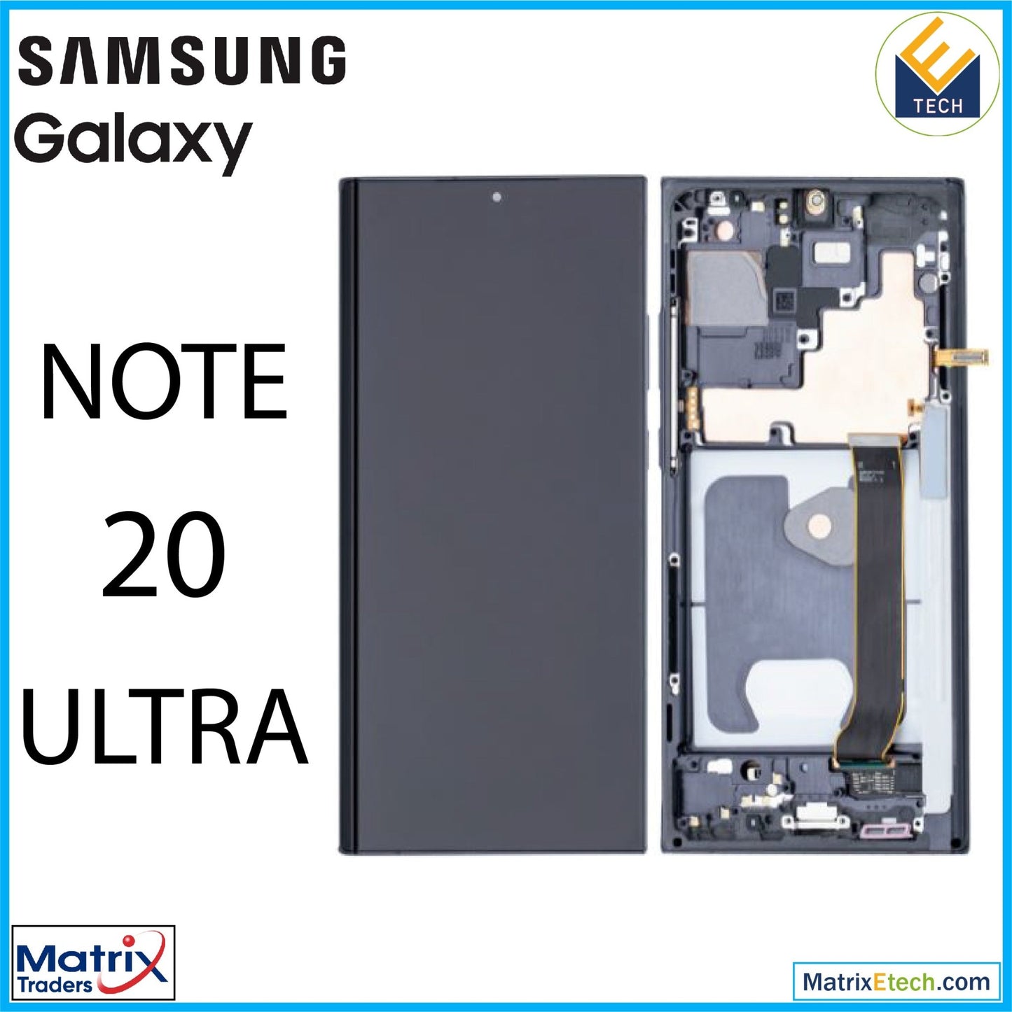 Samsung Galaxy Note 20 Ultra 5G OLED Assembly With Frame - Matrix Traders