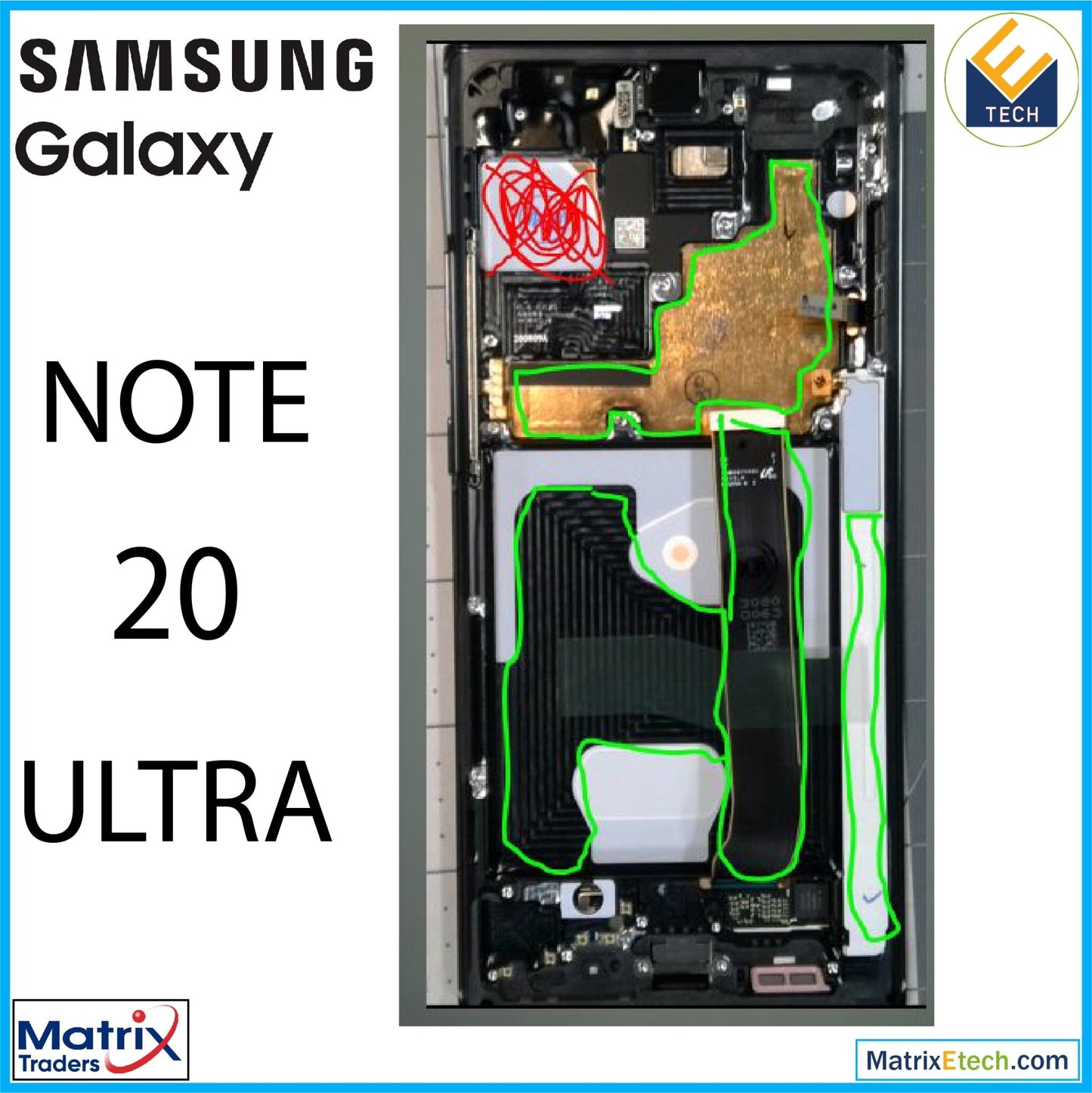 Samsung Galaxy Note 20 Ultra 5G OLED Assembly With Frame - Matrix Traders