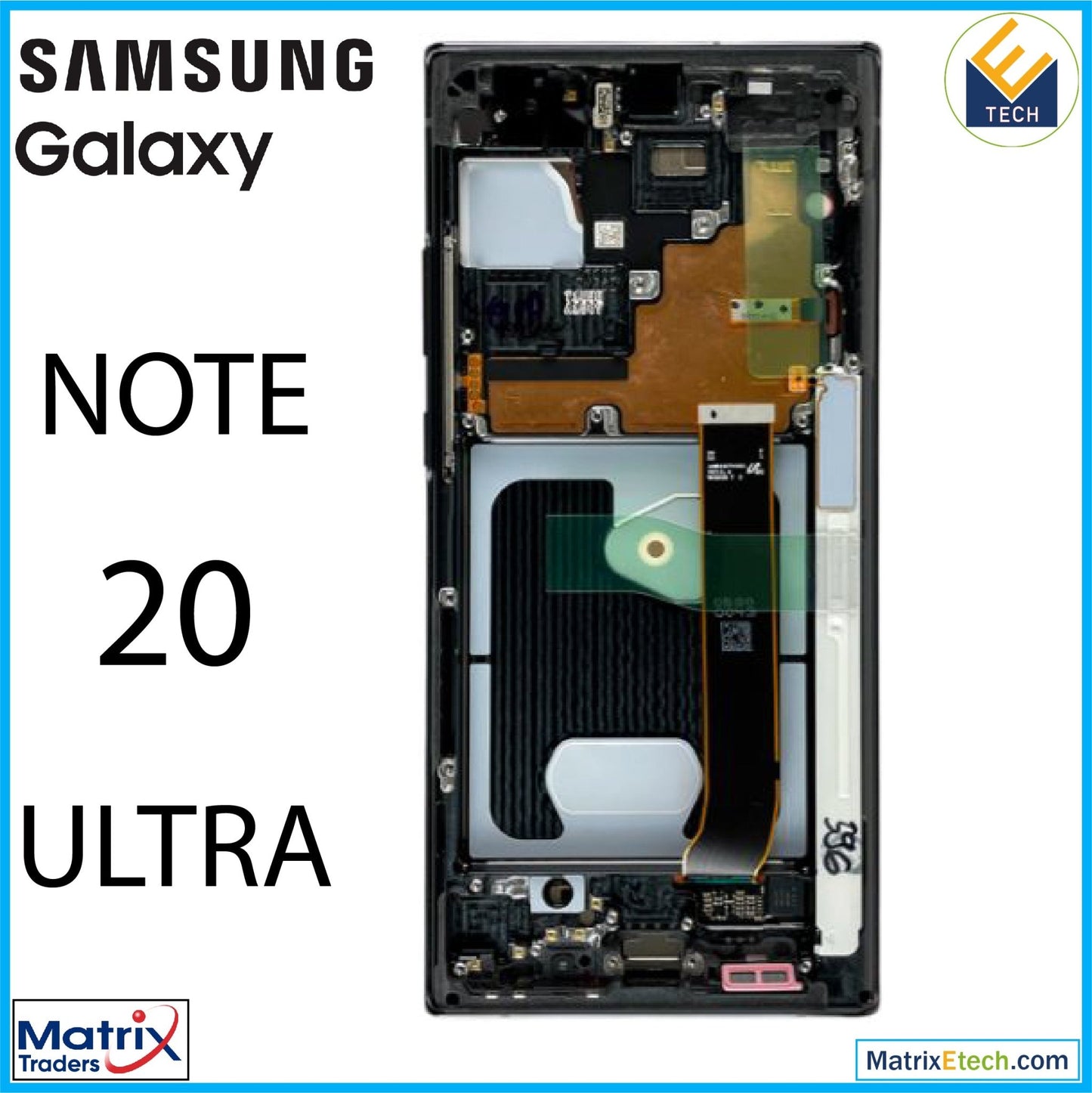 Samsung Galaxy Note 20 Ultra 5G OLED Assembly With Frame (Blemish C) - Matrix Traders