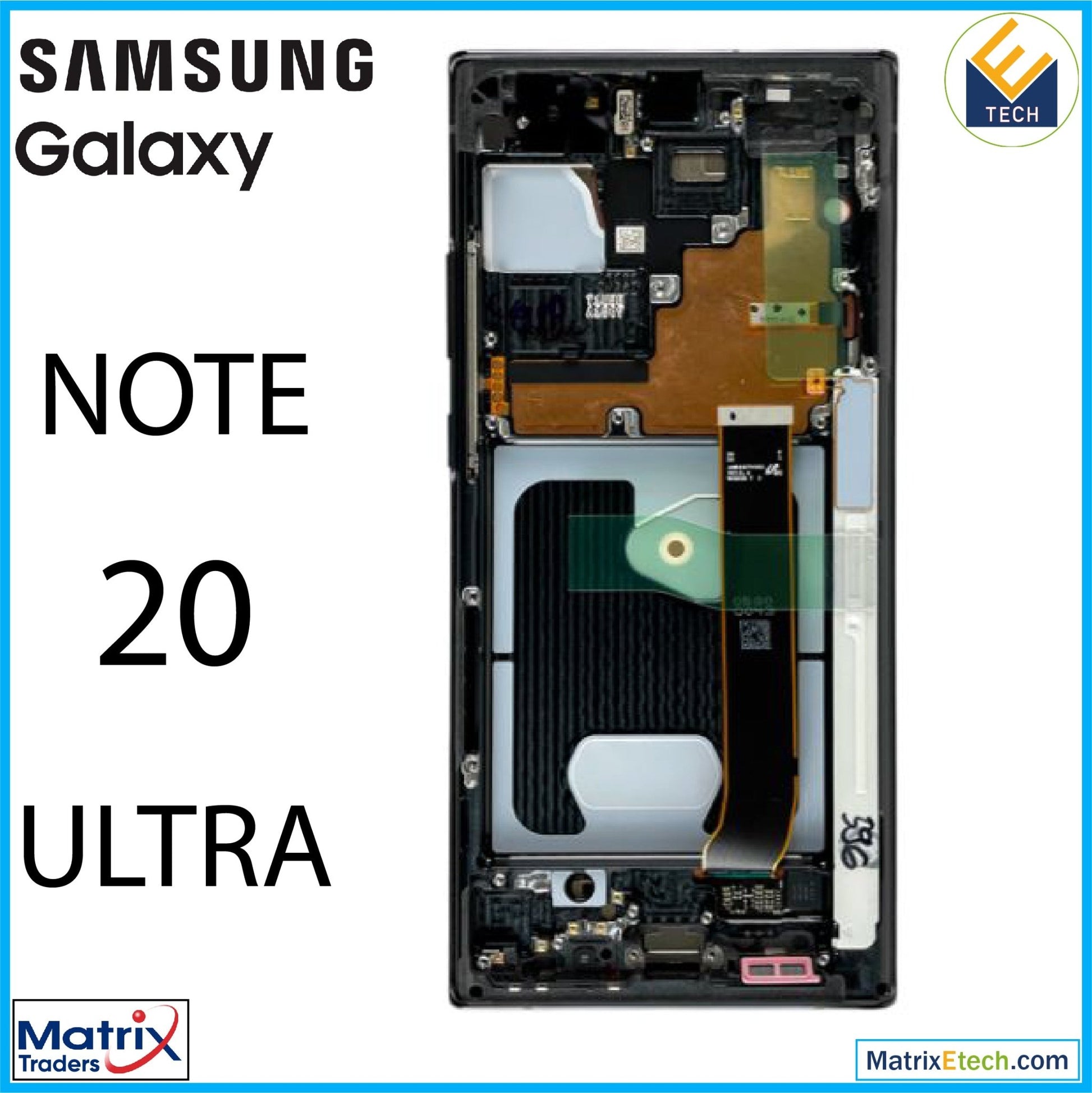 Samsung Galaxy Note 20 Ultra 5G OLED Assembly With Frame (Blemish D) - Matrix Traders