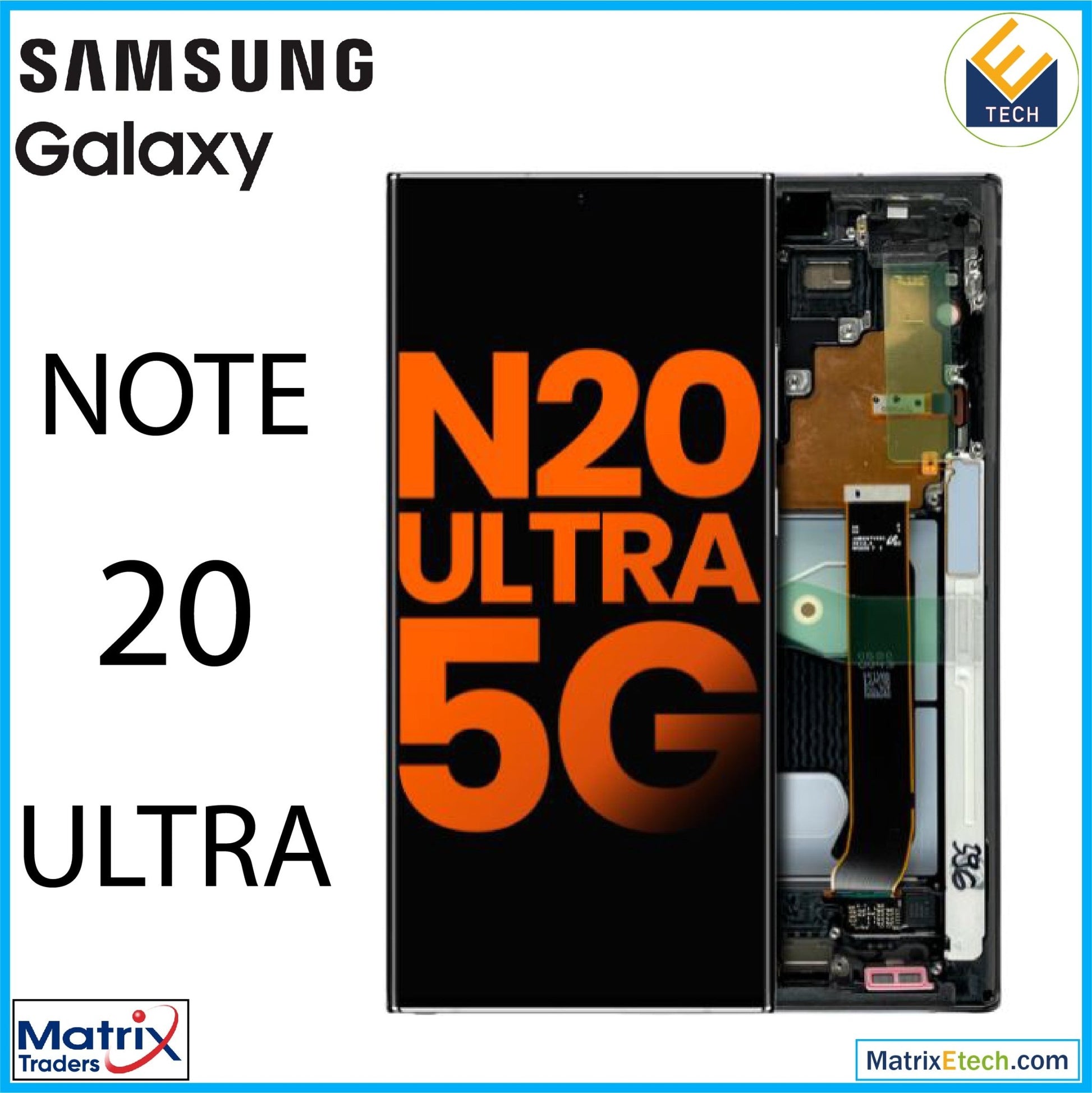 Samsung Galaxy Note 20 Ultra 5G OLED Assembly With Frame (Blemish D) - Matrix Traders