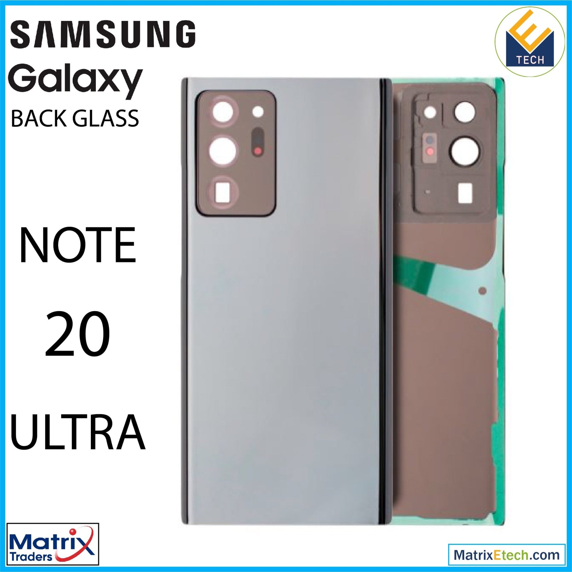 Samsung Galaxy Note 20 Ultra Back Cover Glass With Camera Lens (Aftermarket Plus) - Matrix Traders