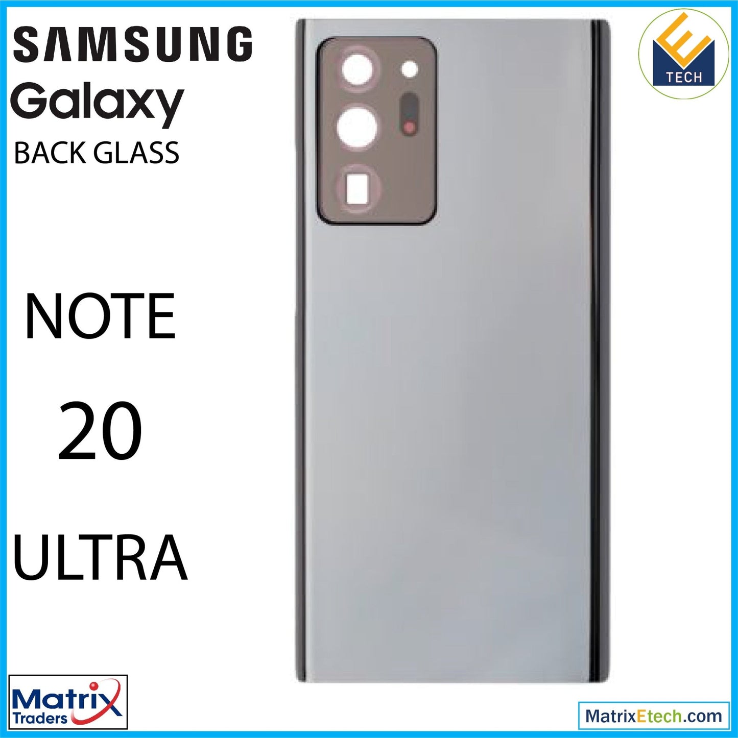 Samsung Galaxy Note 20 Ultra Back Cover Glass With Camera Lens (Aftermarket Plus) - Matrix Traders