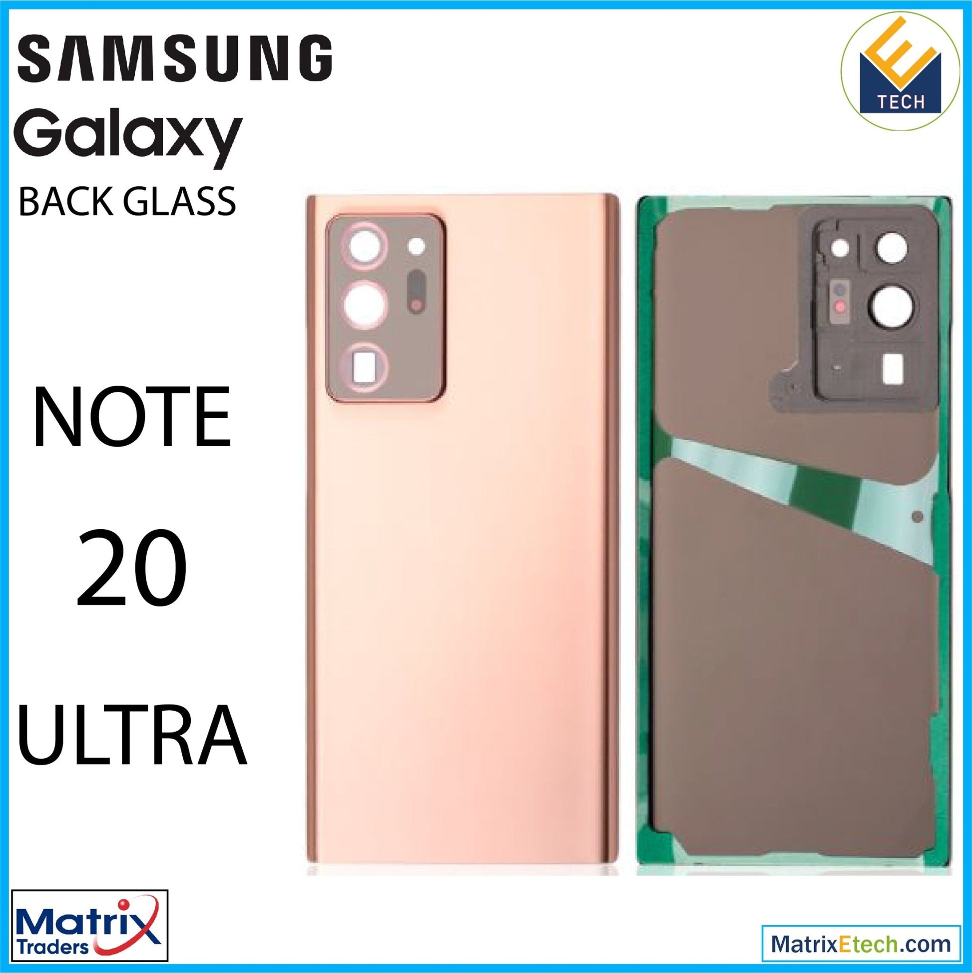 Samsung Galaxy Note 20 Ultra Back Cover Glass With Camera Lens (Aftermarket Plus) - Matrix Traders