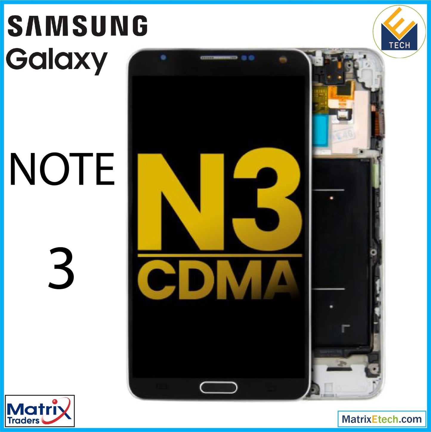 Samsung Galaxy Note 3 OLED Assembly With Frame - Matrix Traders