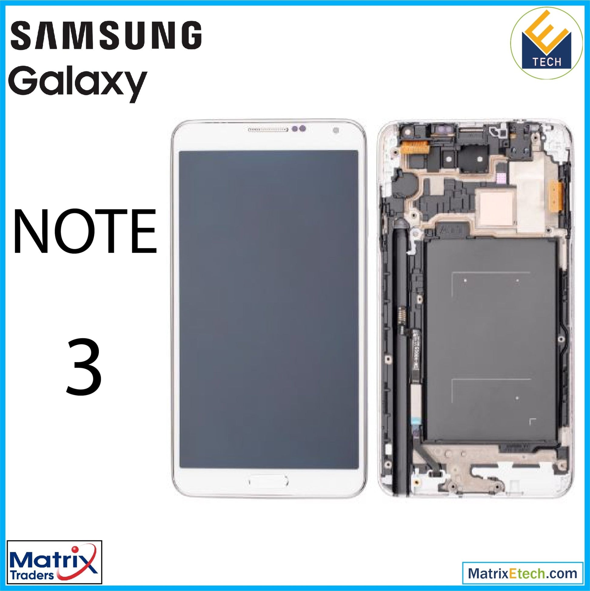 Samsung Galaxy Note 3 OLED Assembly With Frame - Matrix Traders