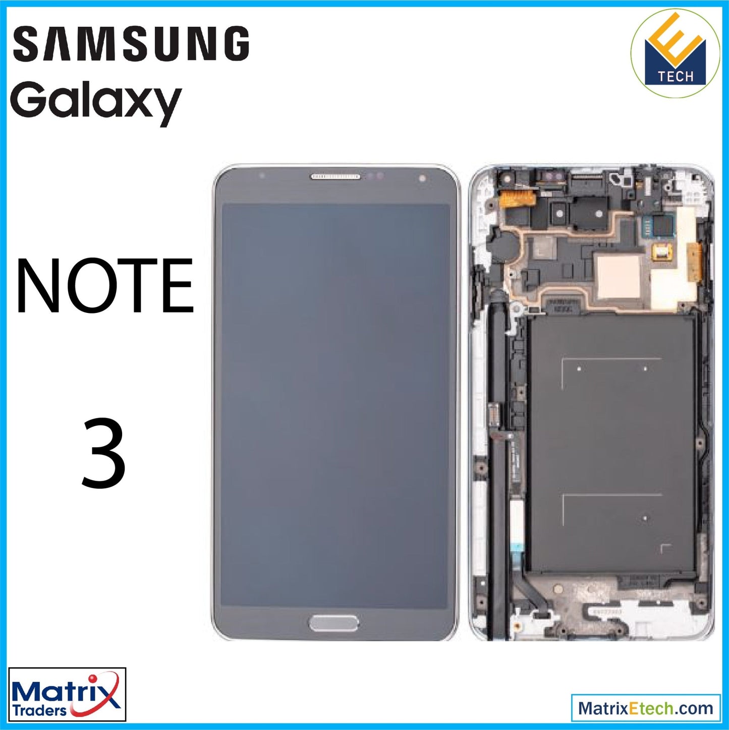 Samsung Galaxy Note 3 OLED Assembly With Frame - Matrix Traders