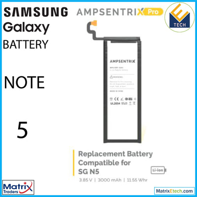 Samsung Galaxy Note 5 Replacement Battery (AmpSentrix Pro) (EB - BN920ABA) - Matrix Traders