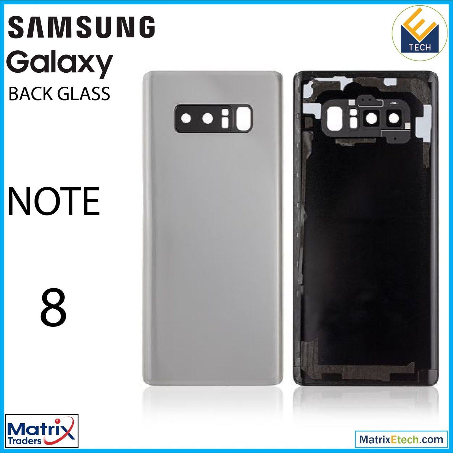 Samsung Galaxy Note 8 Back Cover Glass With Camera Lens (Aftermarket Plus) - Matrix Traders