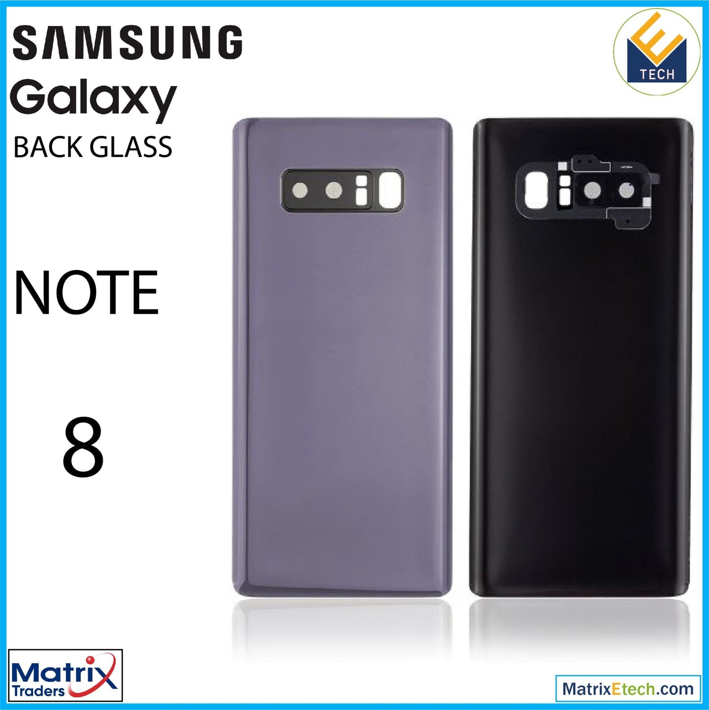 Samsung Galaxy Note 8 Back Cover Glass With Camera Lens (Service Pack) - Matrix Traders