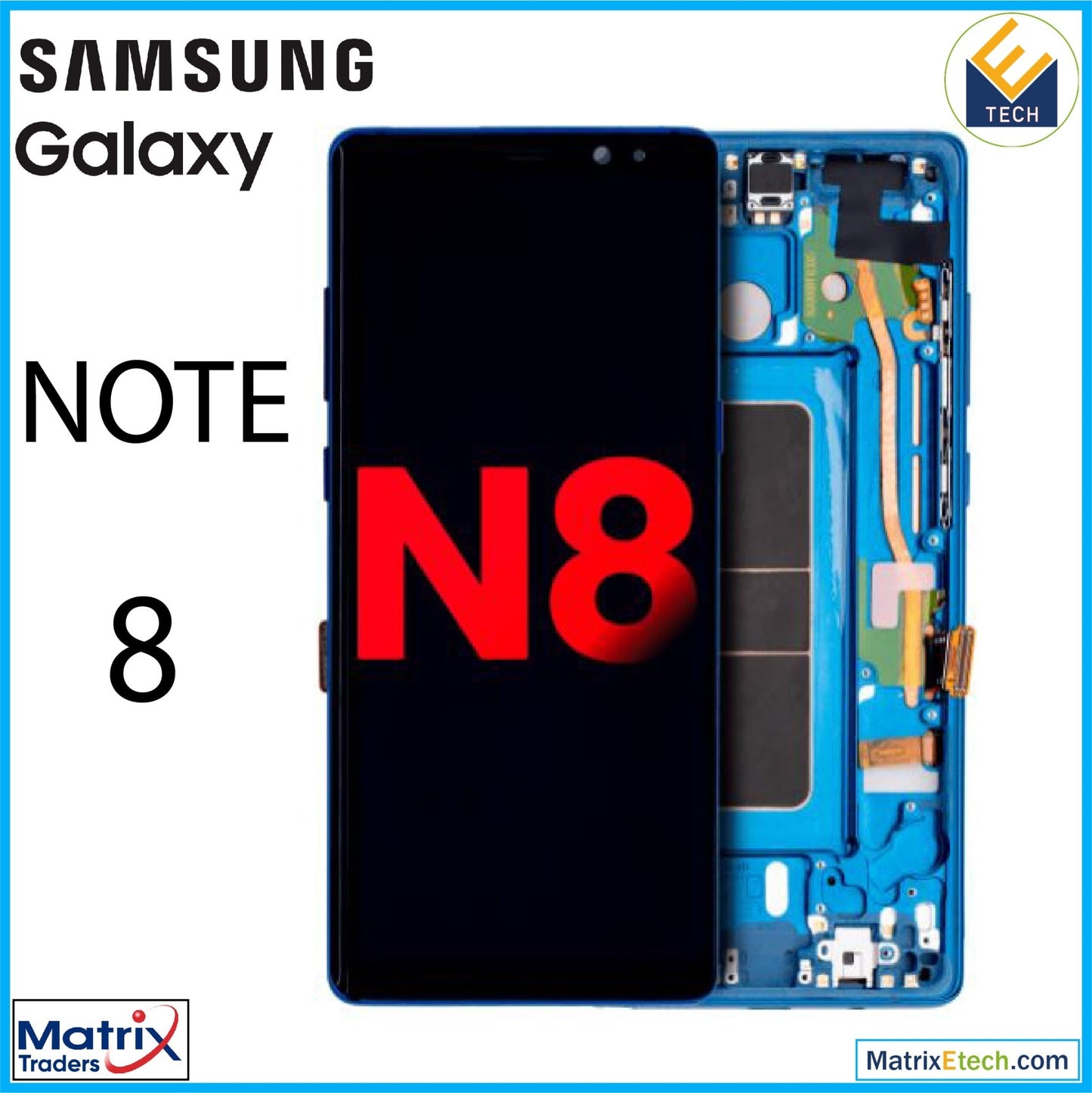 Samsung Galaxy Note 8 OLED Assembly With Frame - Matrix Traders