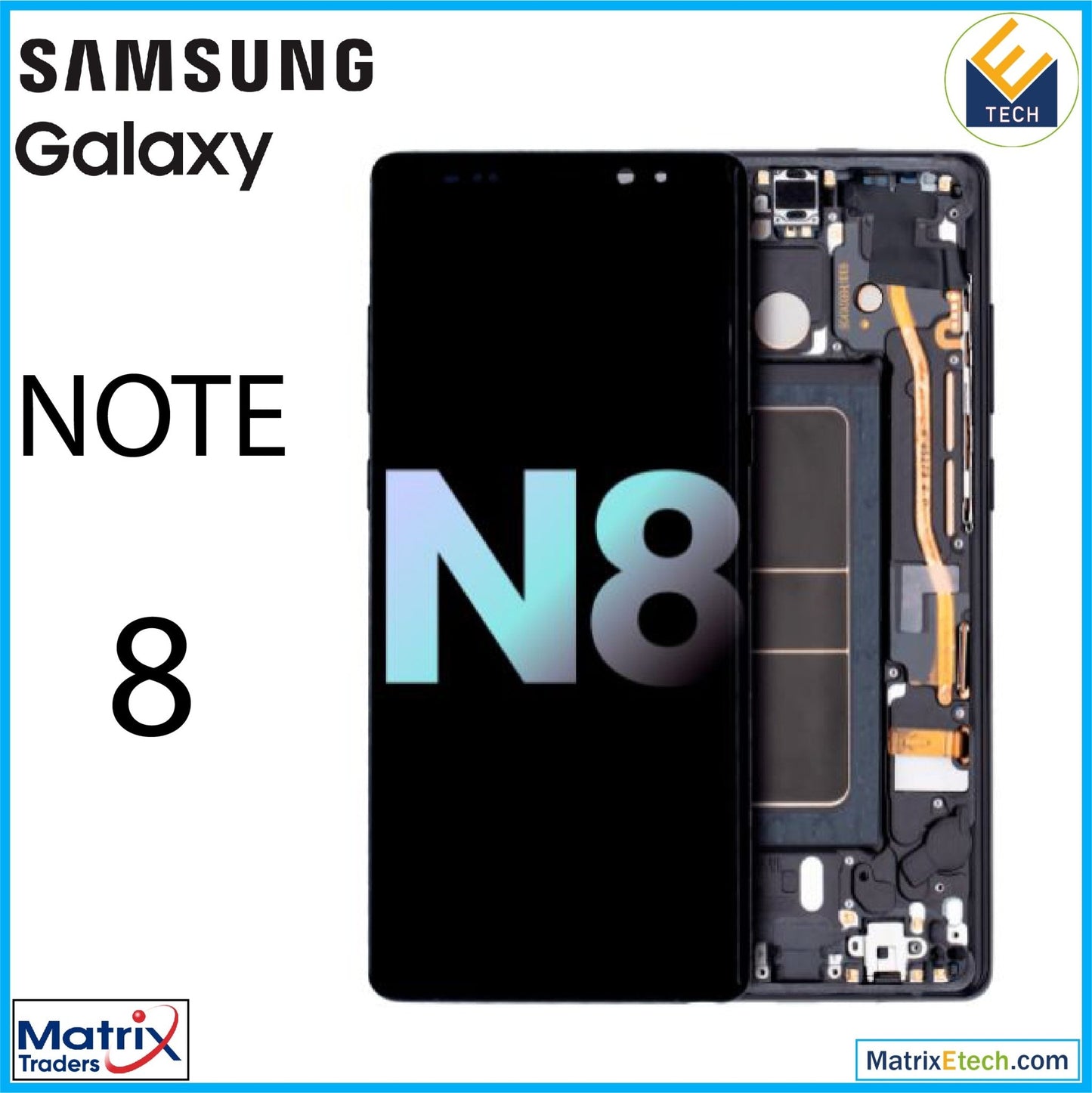 Samsung Galaxy Note 8 OLED Assembly With Frame - Matrix Traders