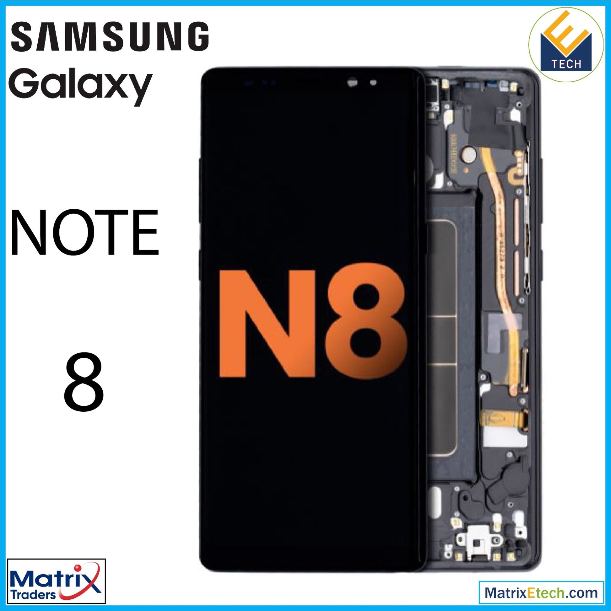 Samsung Galaxy Note 8 OLED Assembly With Frame (Blemish C) - Matrix Traders