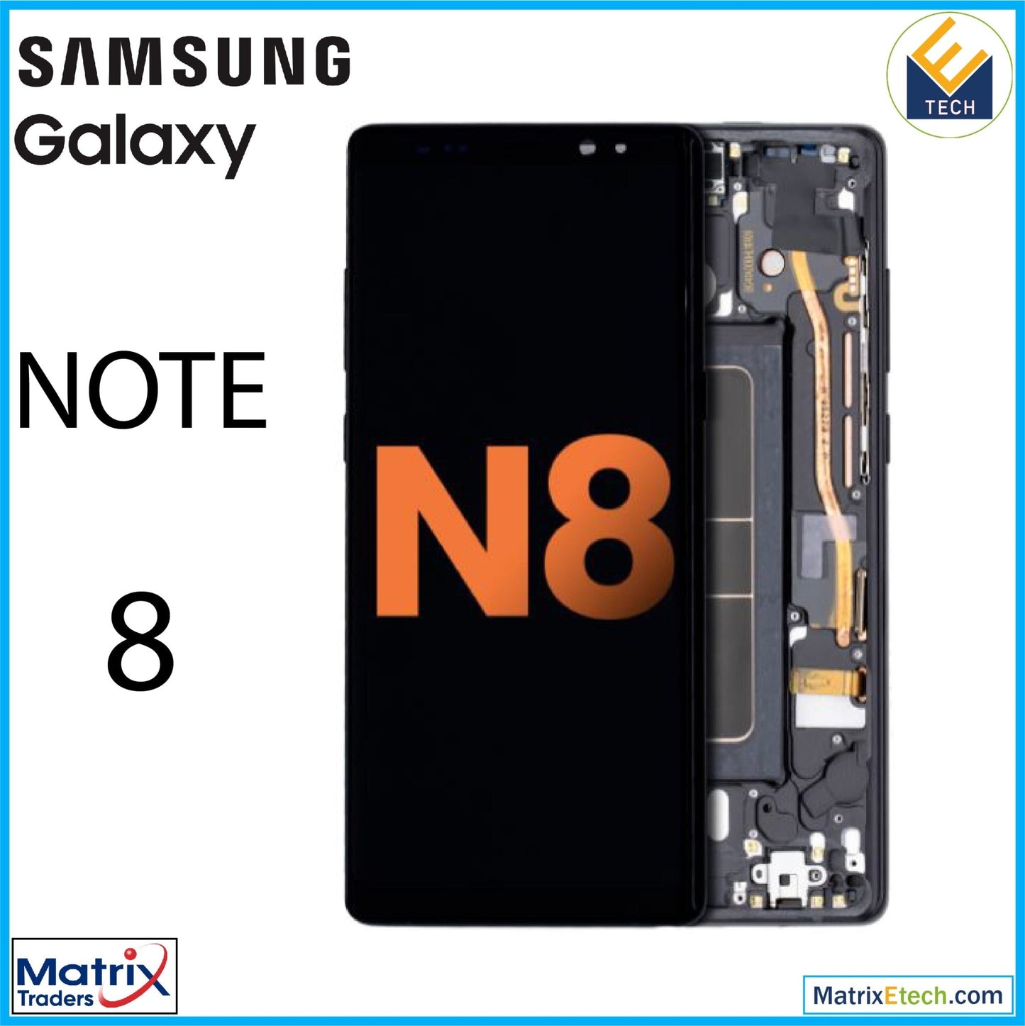 Samsung Galaxy Note 8 OLED Assembly With Frame (Blemish D) - Matrix Traders