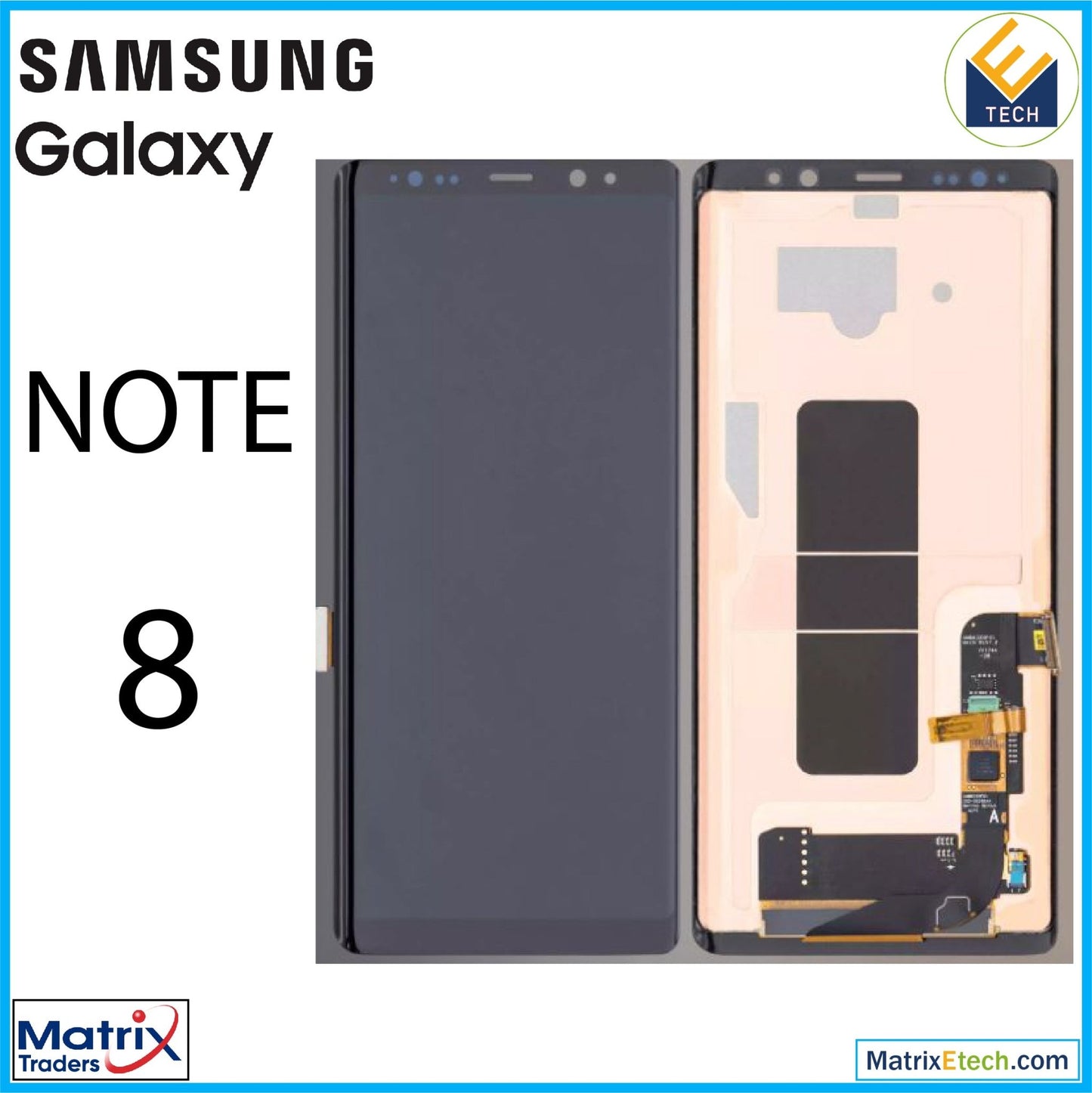 Samsung Galaxy Note 8 OLED Assembly Without Frame - Matrix Traders