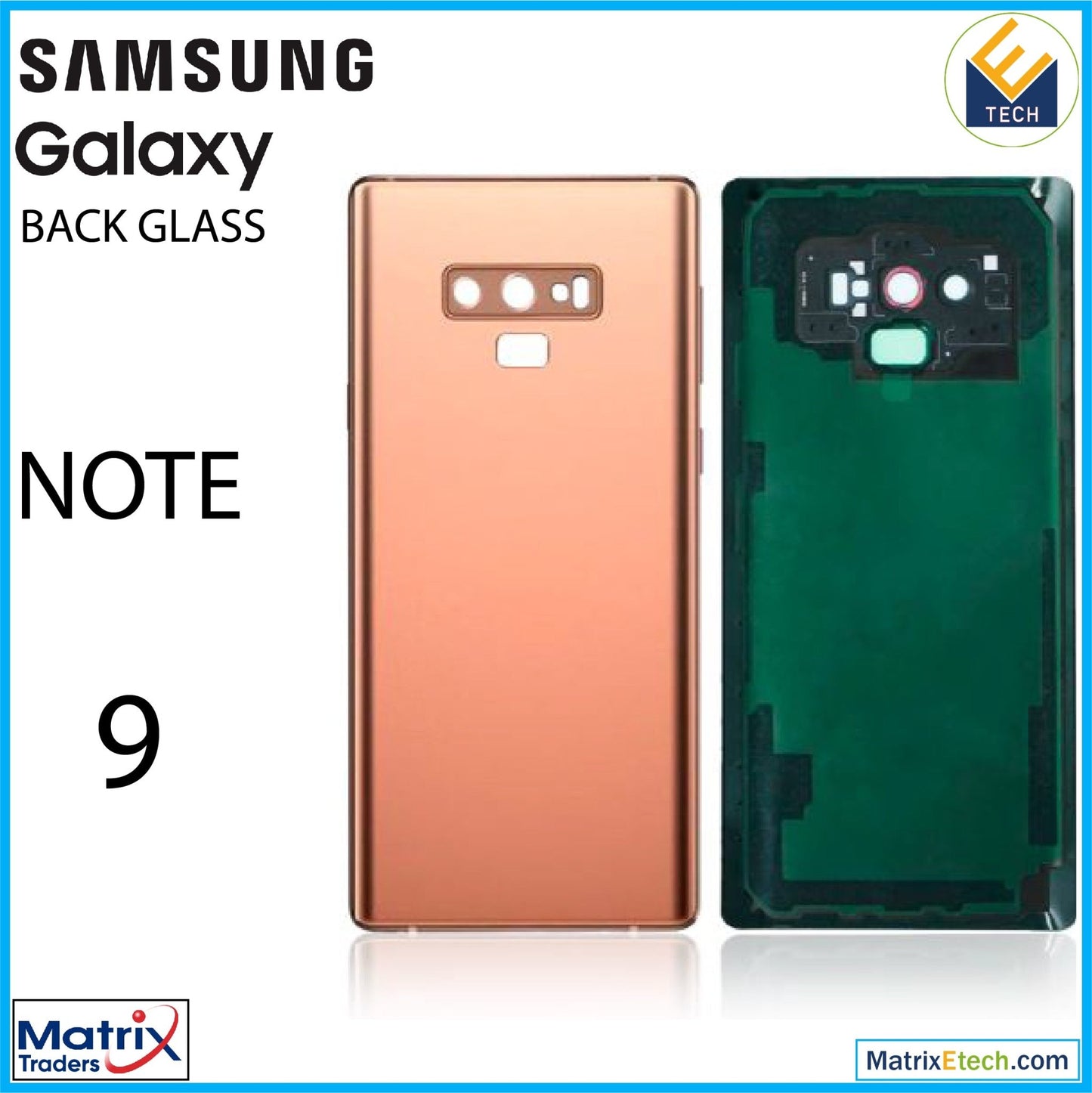 Samsung Galaxy Note 9 Back Cover Glass With Camera Lens (Aftermarket Plus) - Matrix Traders