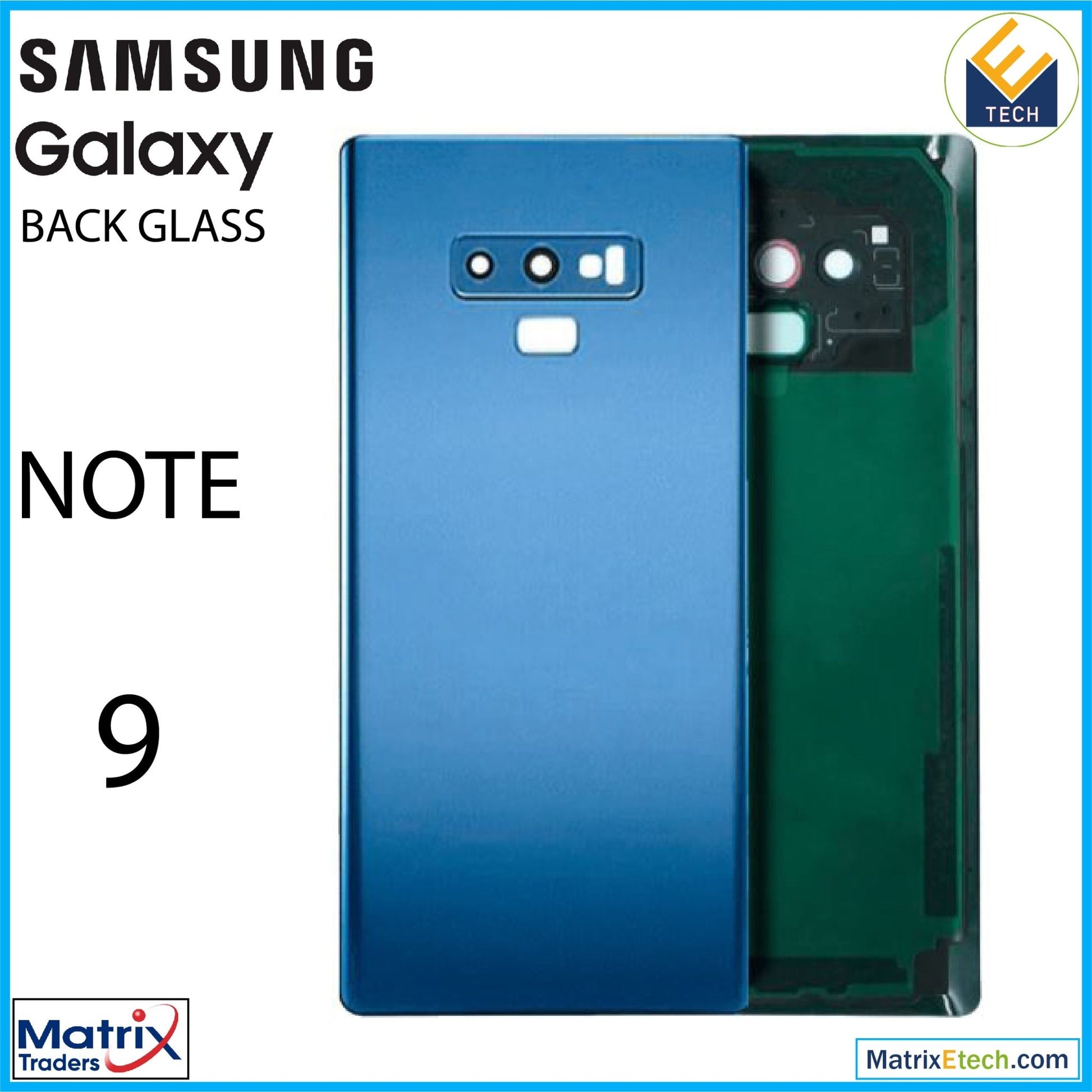 Samsung Galaxy Note 9 Back Cover Glass With Camera Lens (Aftermarket Plus) - Matrix Traders