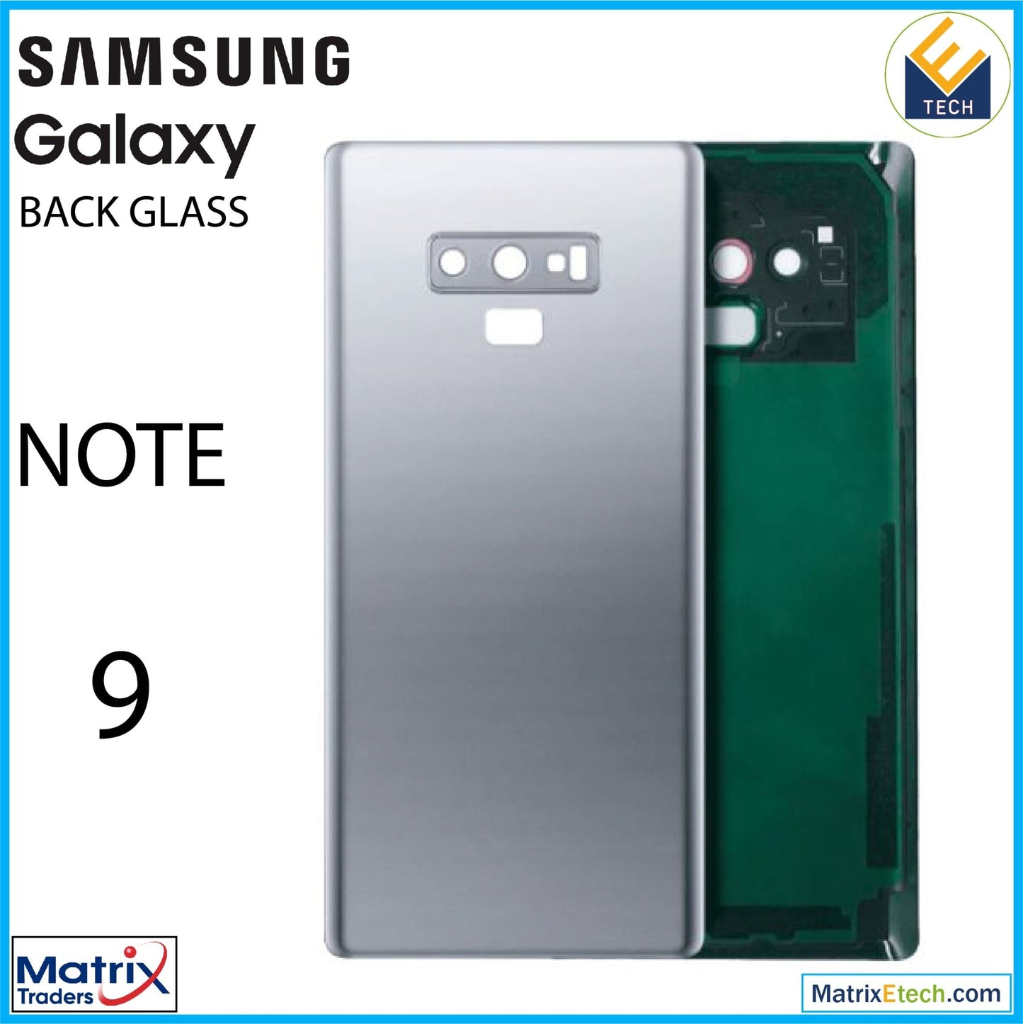 Samsung Galaxy Note 9 Back Cover Glass With Camera Lens (Aftermarket Plus) - Matrix Traders